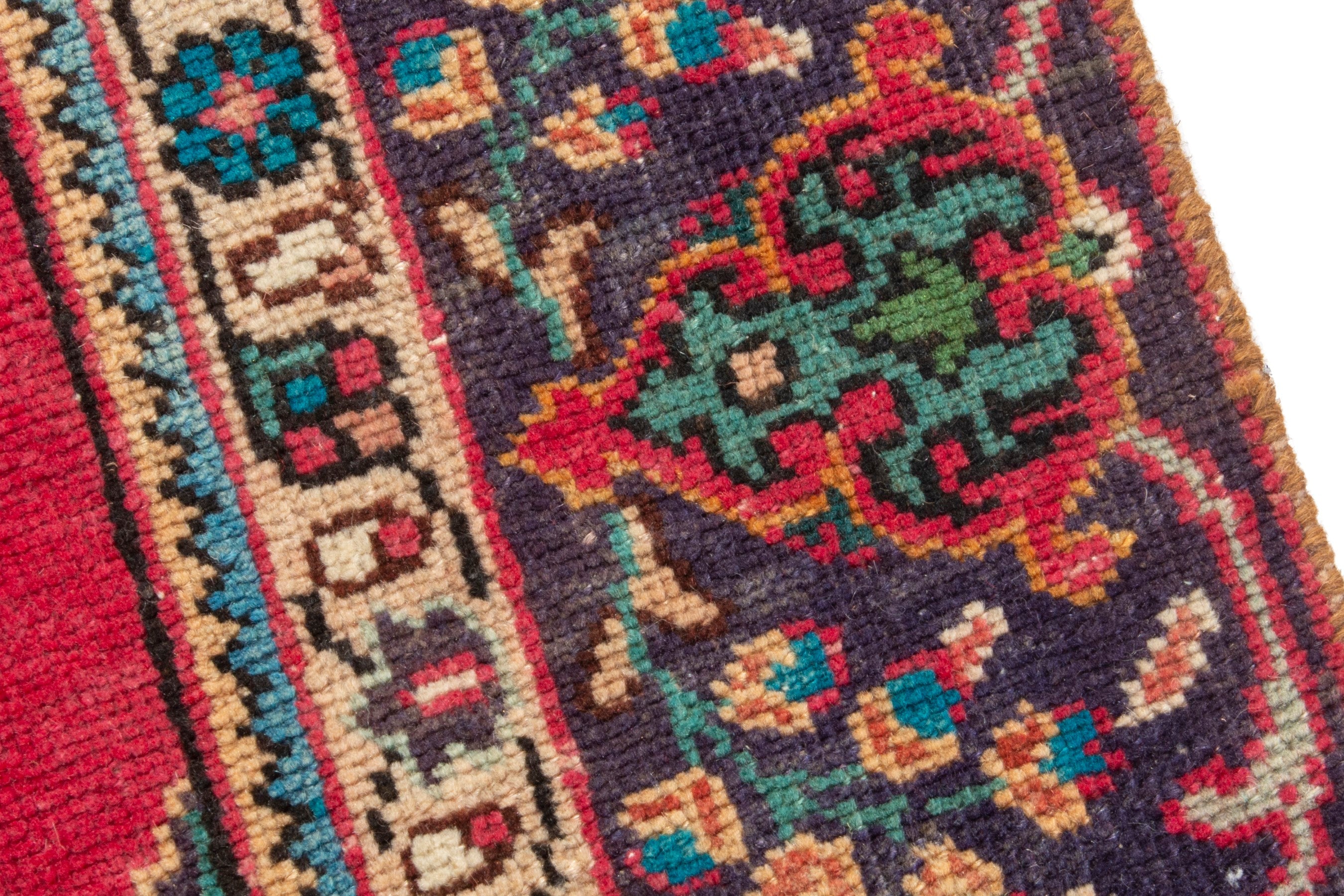 Persian Tabriz area rug in deep red and burgundy, view 7 of 20