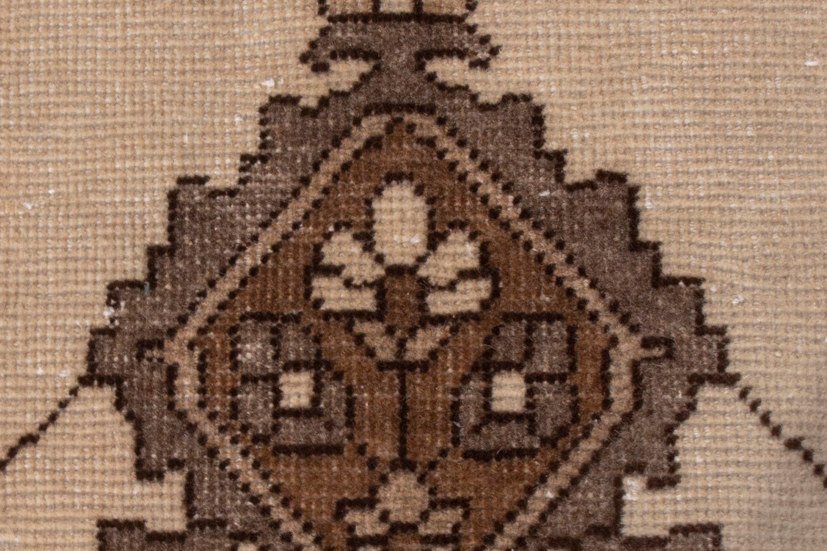 Persian Ferdos area rug in cream and brown, view 19 of 25