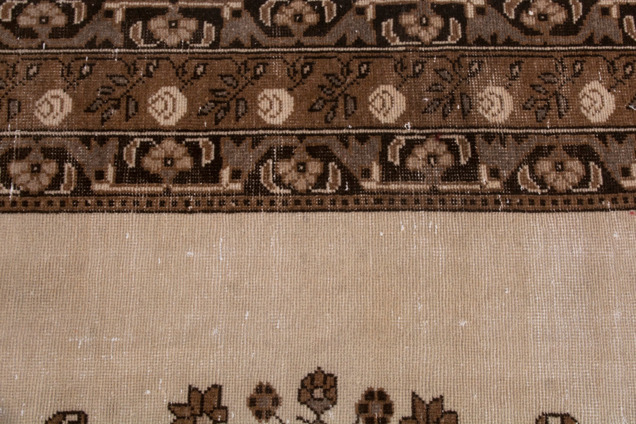 Persian Ferdos area rug in cream and brown, view 12 of 25