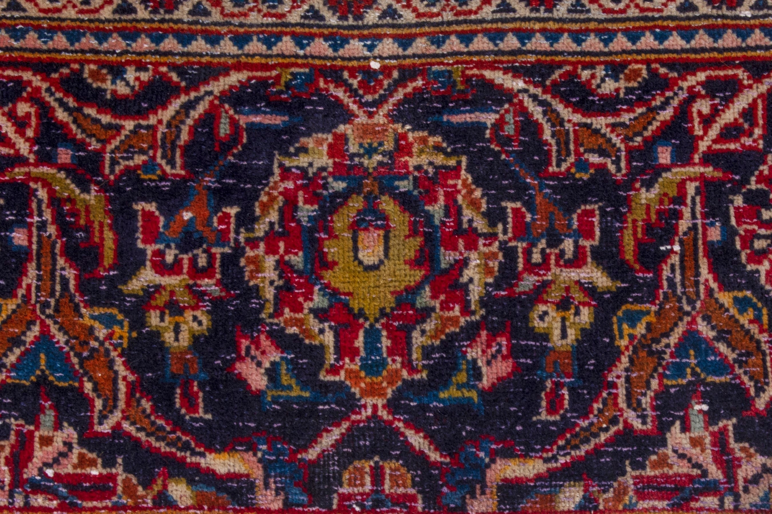 Persian Kashan area rug in deep red and burgundy, view 15 of 22