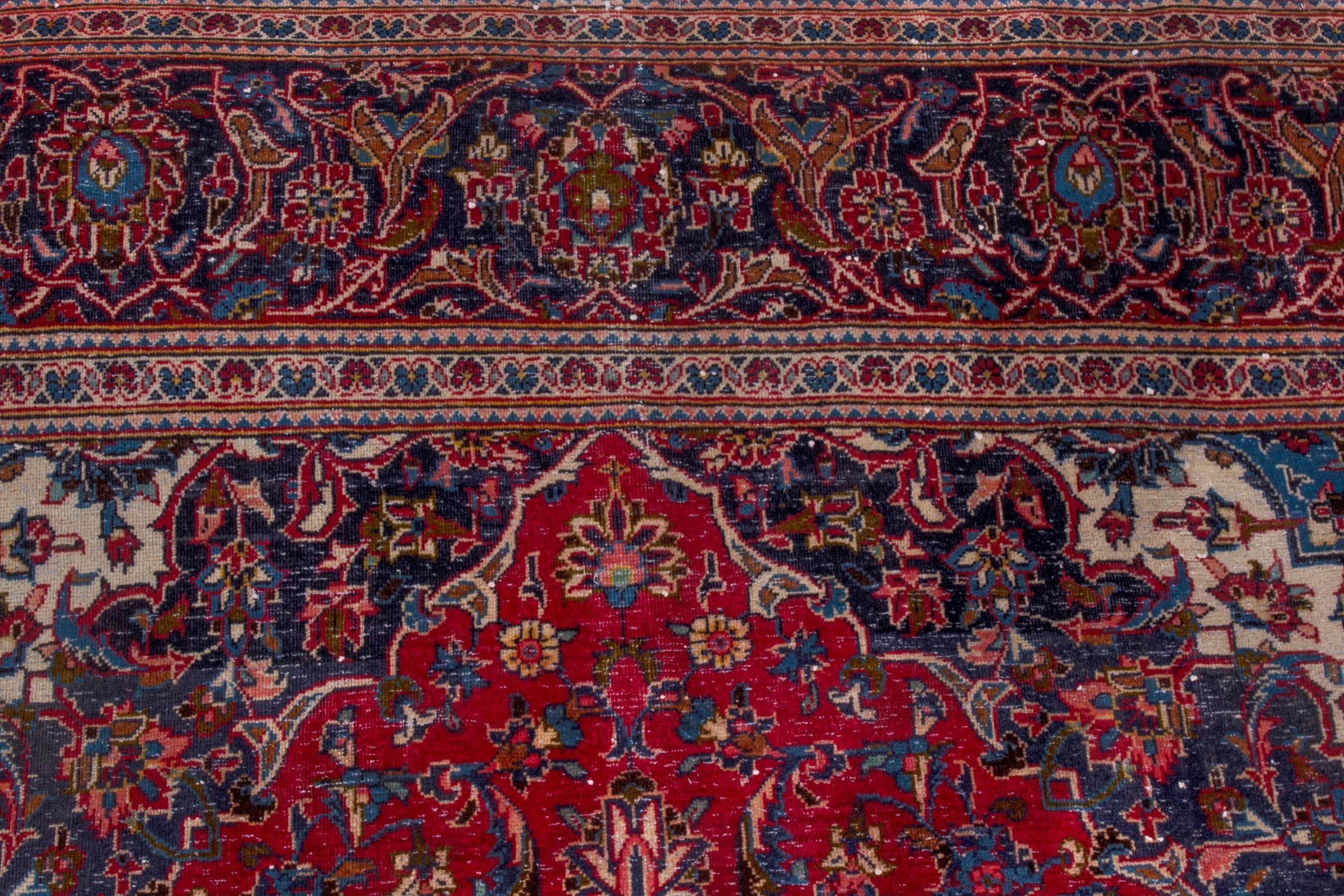 Persian Kashan area rug in deep red and burgundy, view 12 of 22