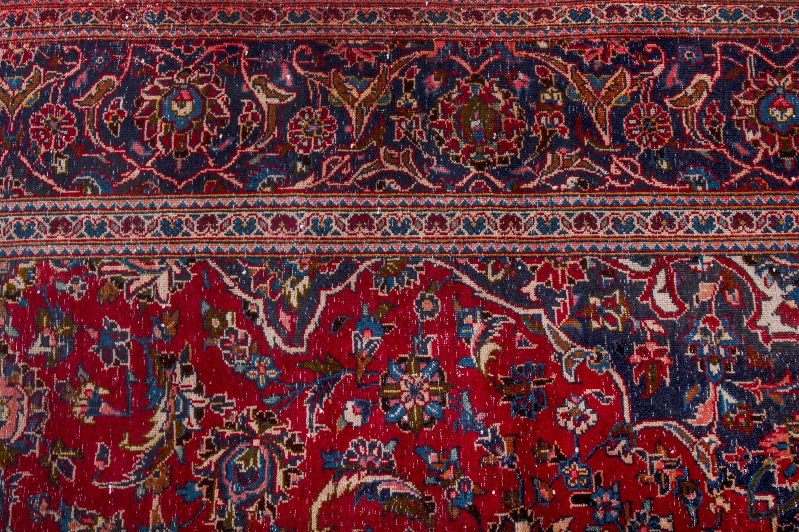 Persian Kashan area rug in deep red and burgundy, view 14 of 22