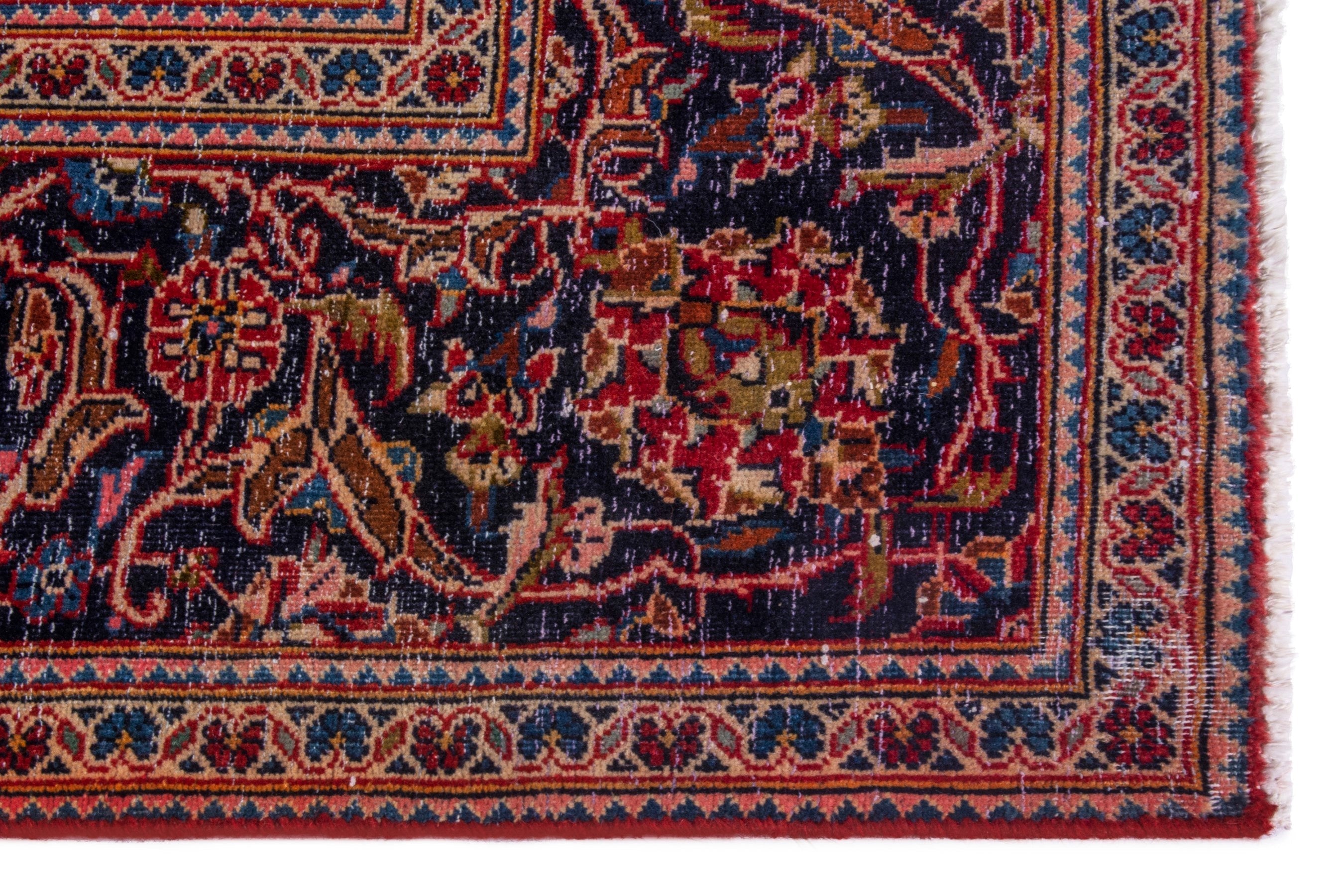 Persian Kashan area rug in deep red and burgundy, view 10 of 22