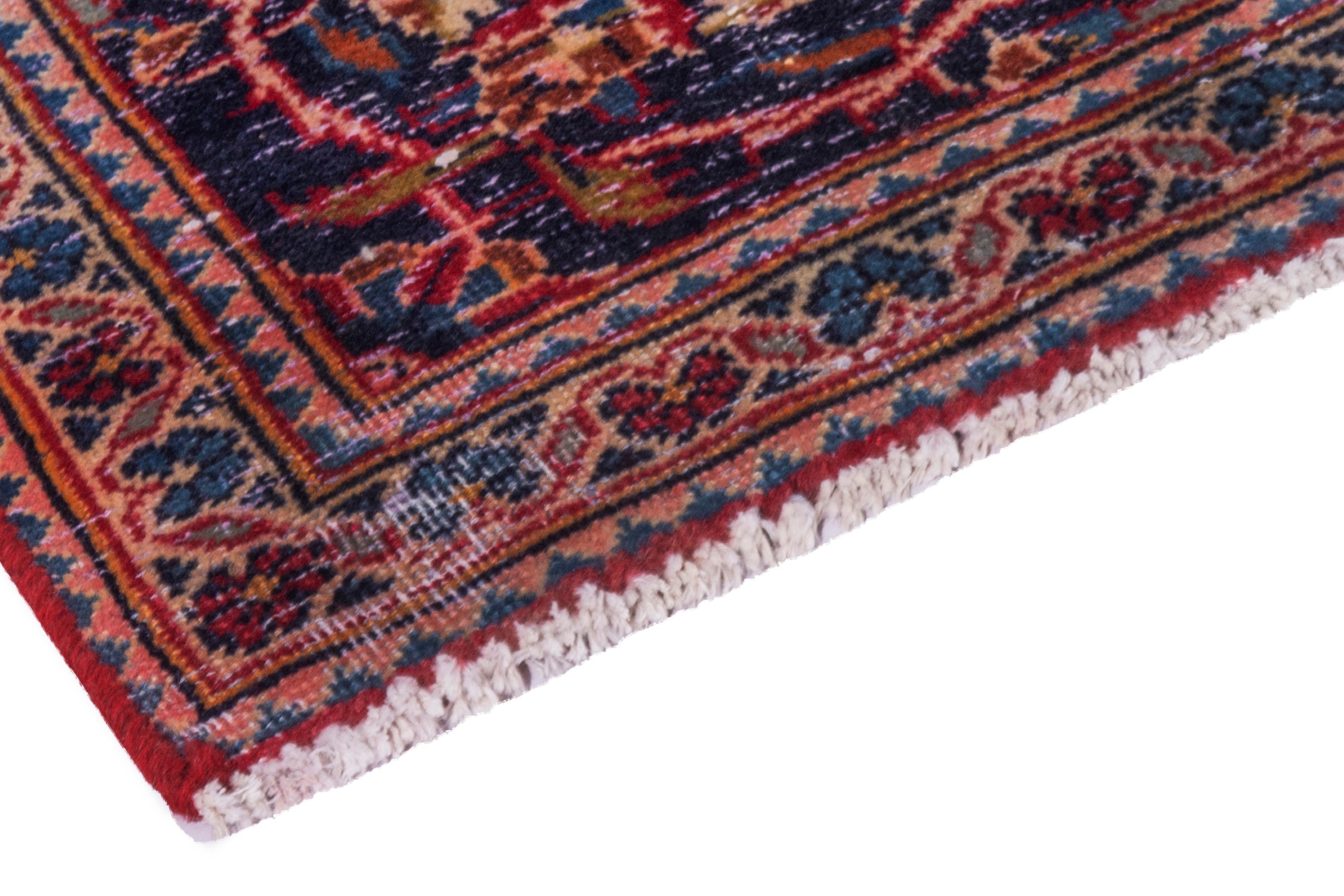 Persian Kashan area rug in deep red and burgundy, view 4 of 22