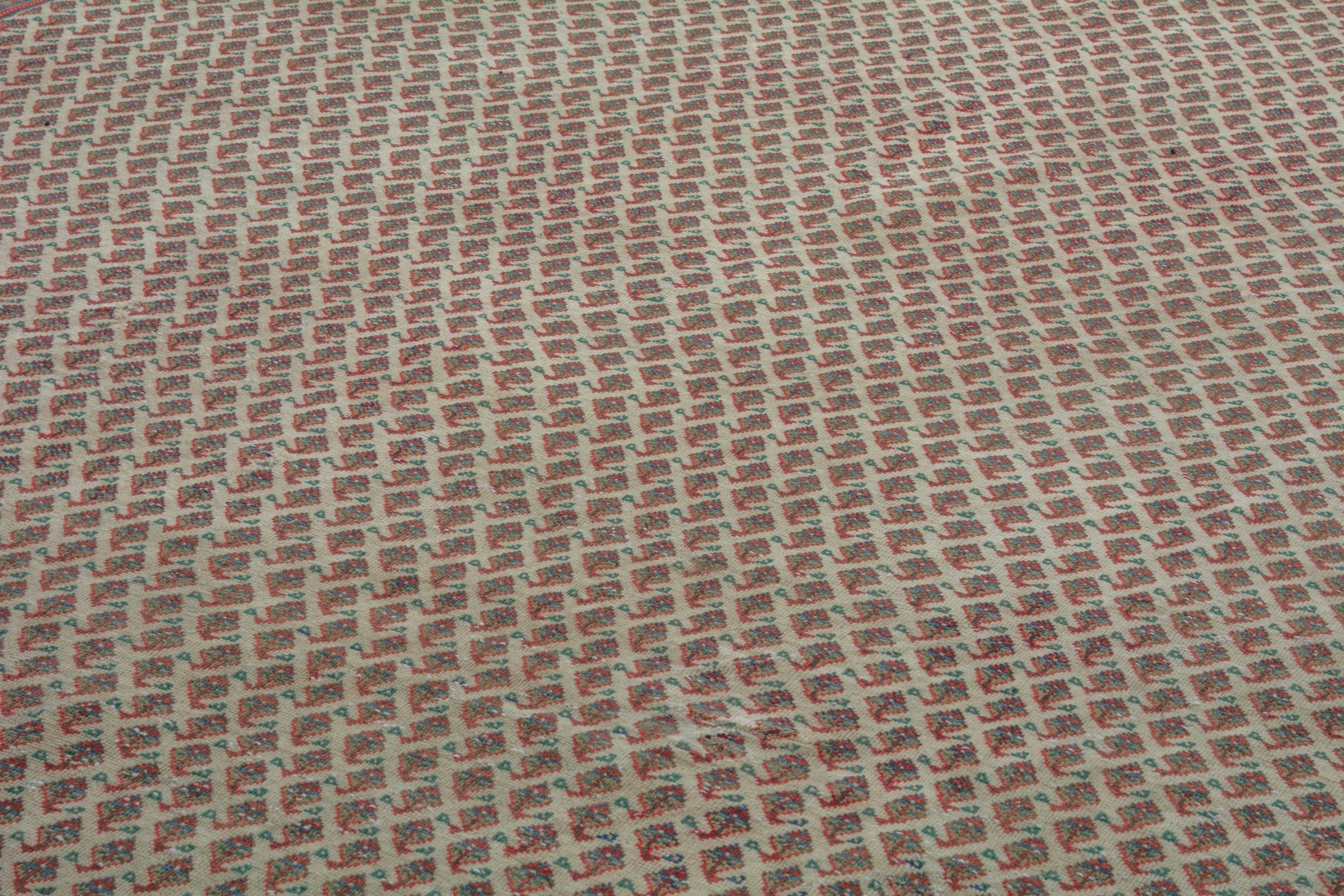 Persian Arak oversized rug in cream and deep red, view 13 of 20