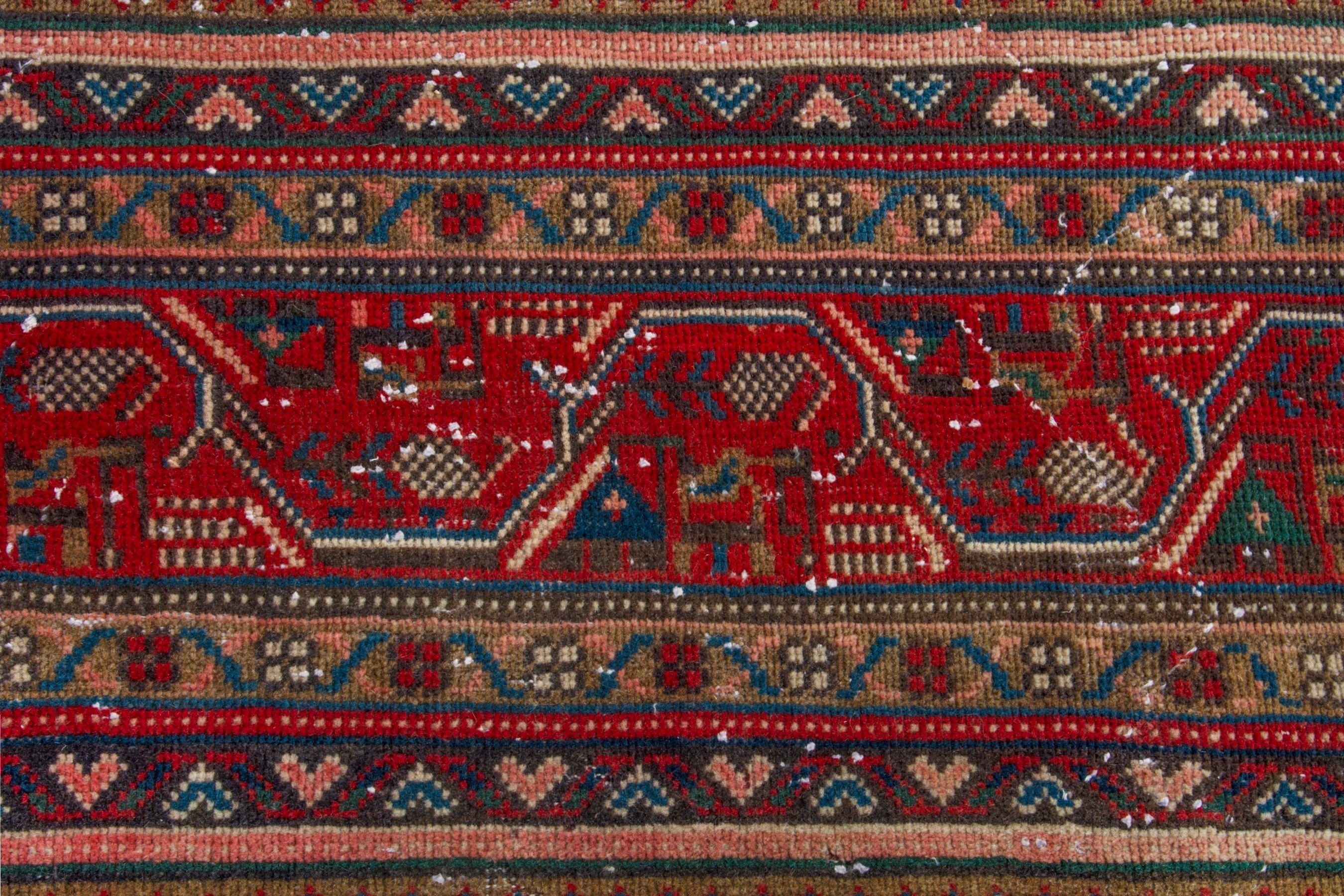Persian Arak oversized rug in cream and deep red, view 10 of 20
