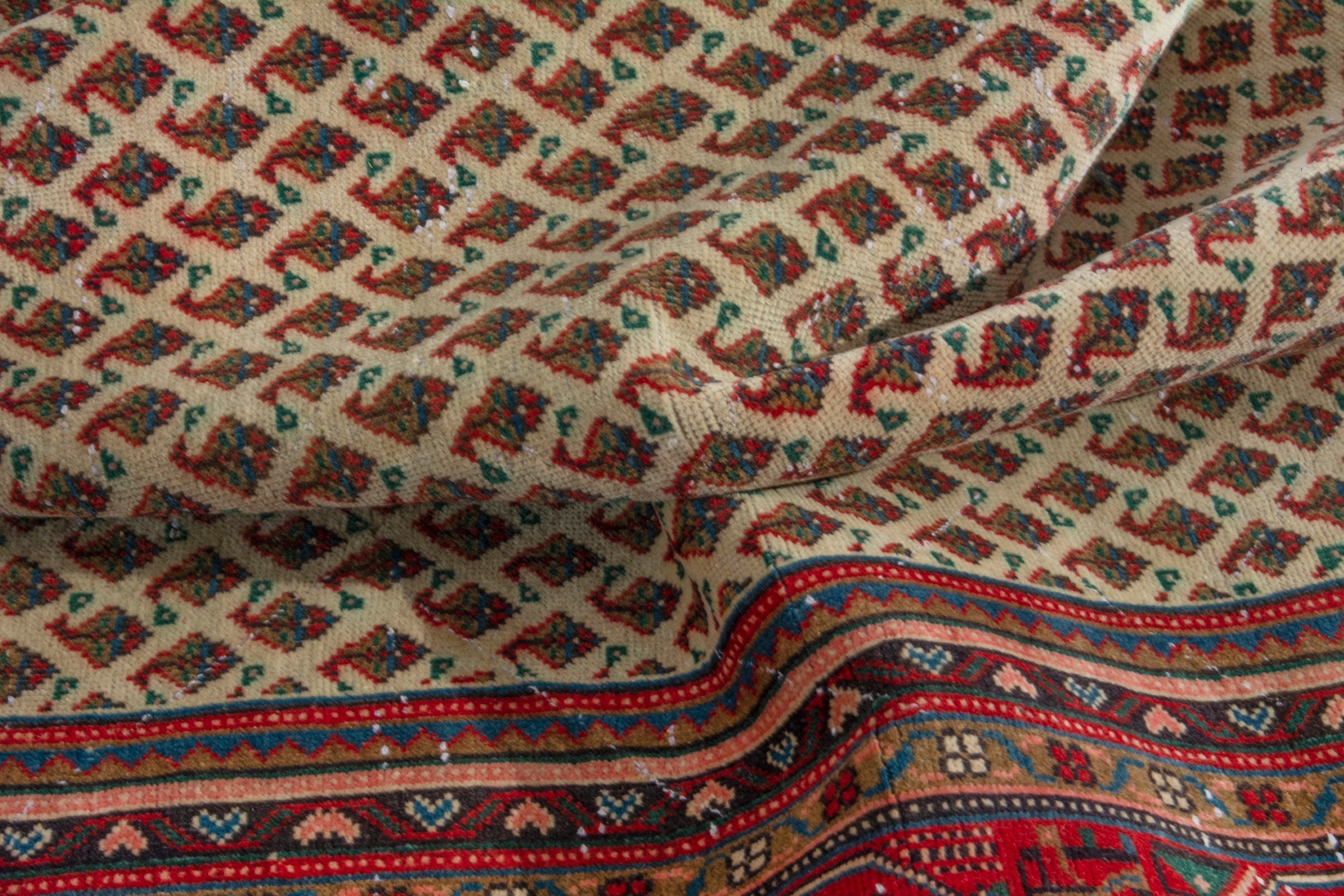 Persian Arak oversized rug in cream and deep red, view 16 of 20