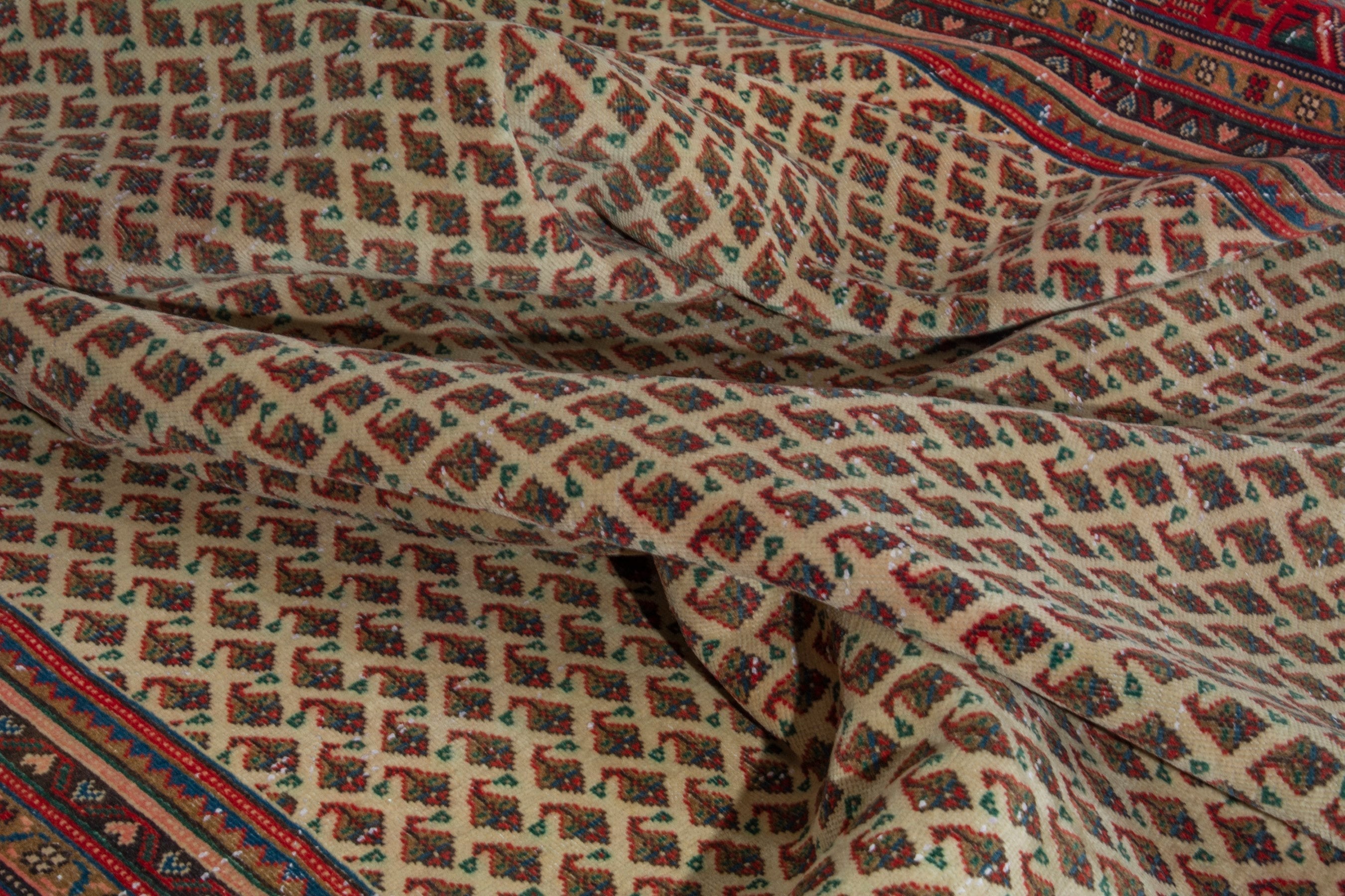 Persian Arak oversized rug in cream and deep red, view 17 of 20