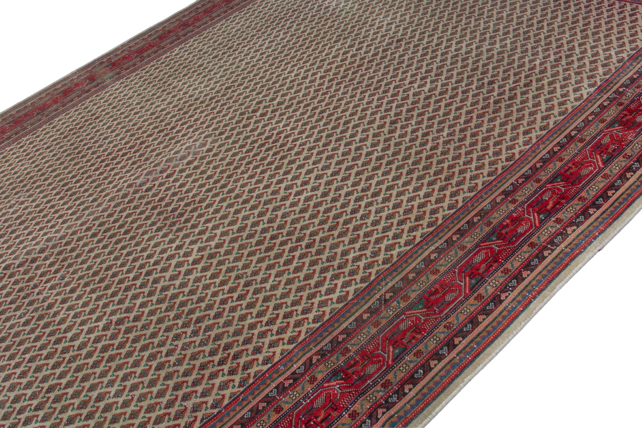 Persian Arak oversized rug in cream and deep red, view 5 of 20