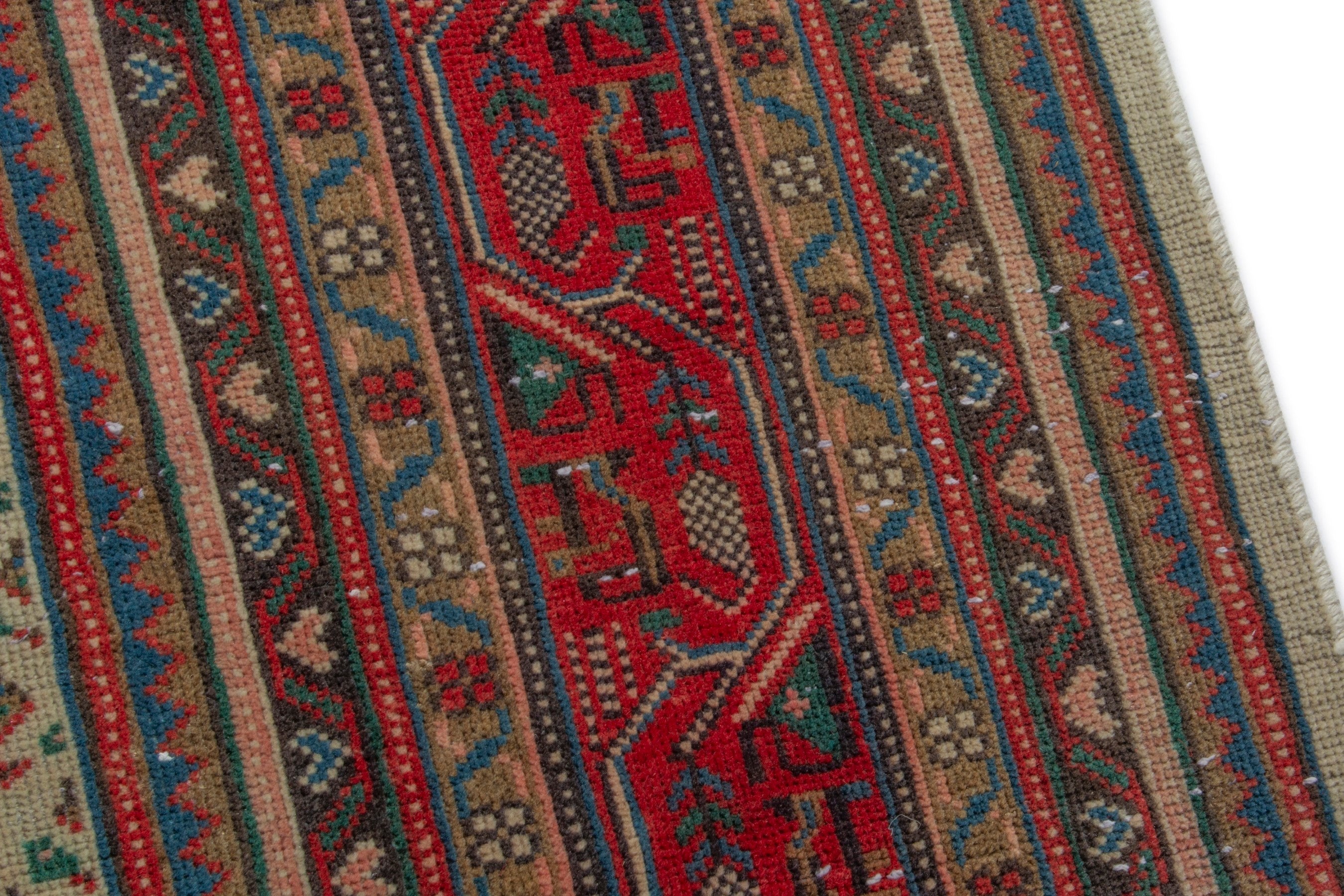 Persian Arak oversized rug in cream and deep red, view 8 of 20
