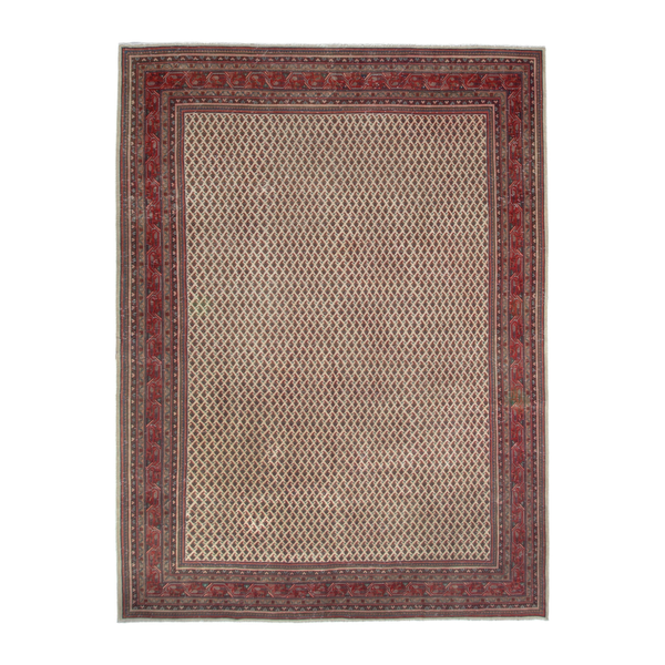 Persian Arak oversized rug in cream and deep red, 9'2" x 12'4"