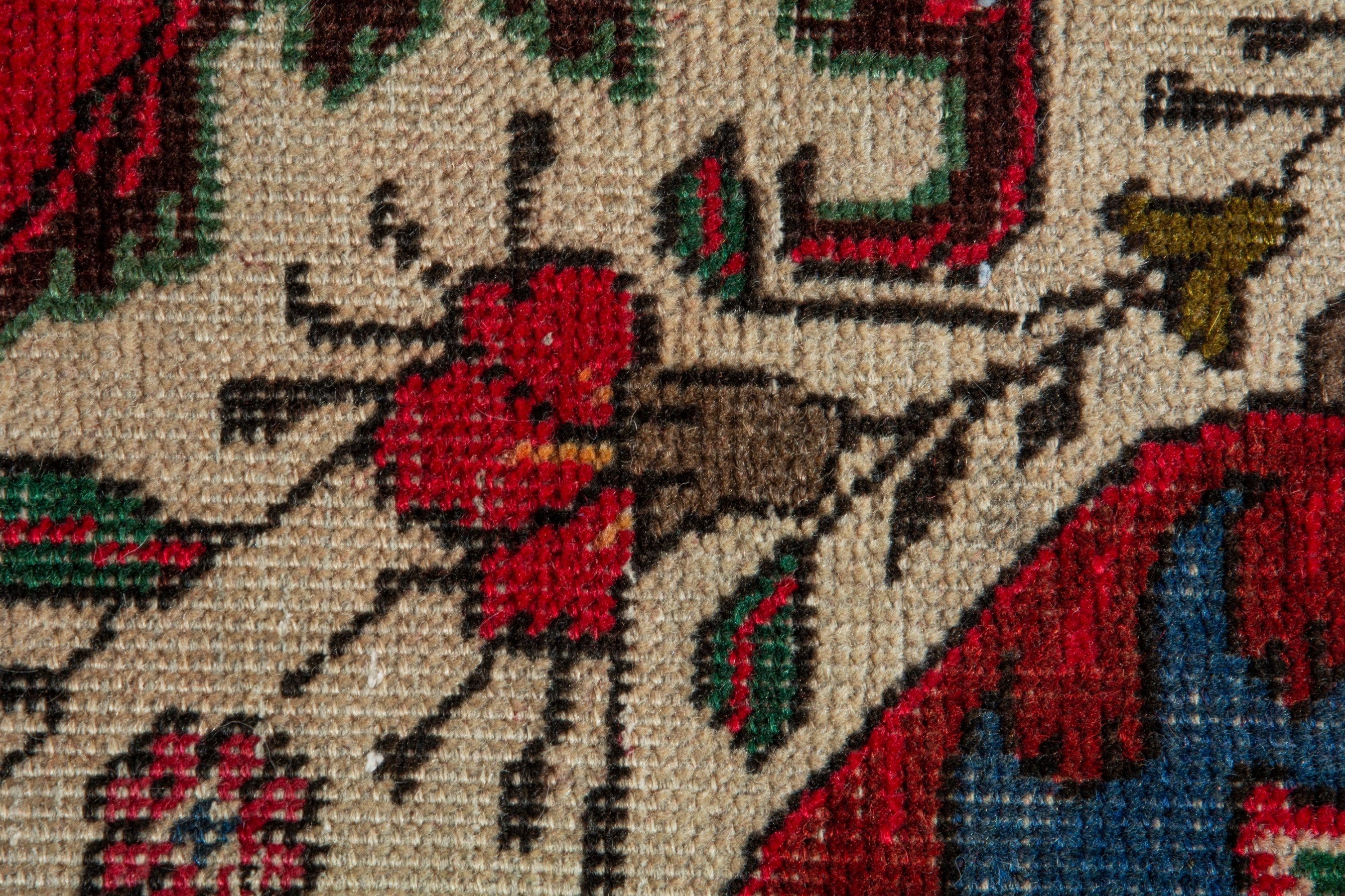Persian Tabriz oversized rug in deep red and cream, view 13 of 18