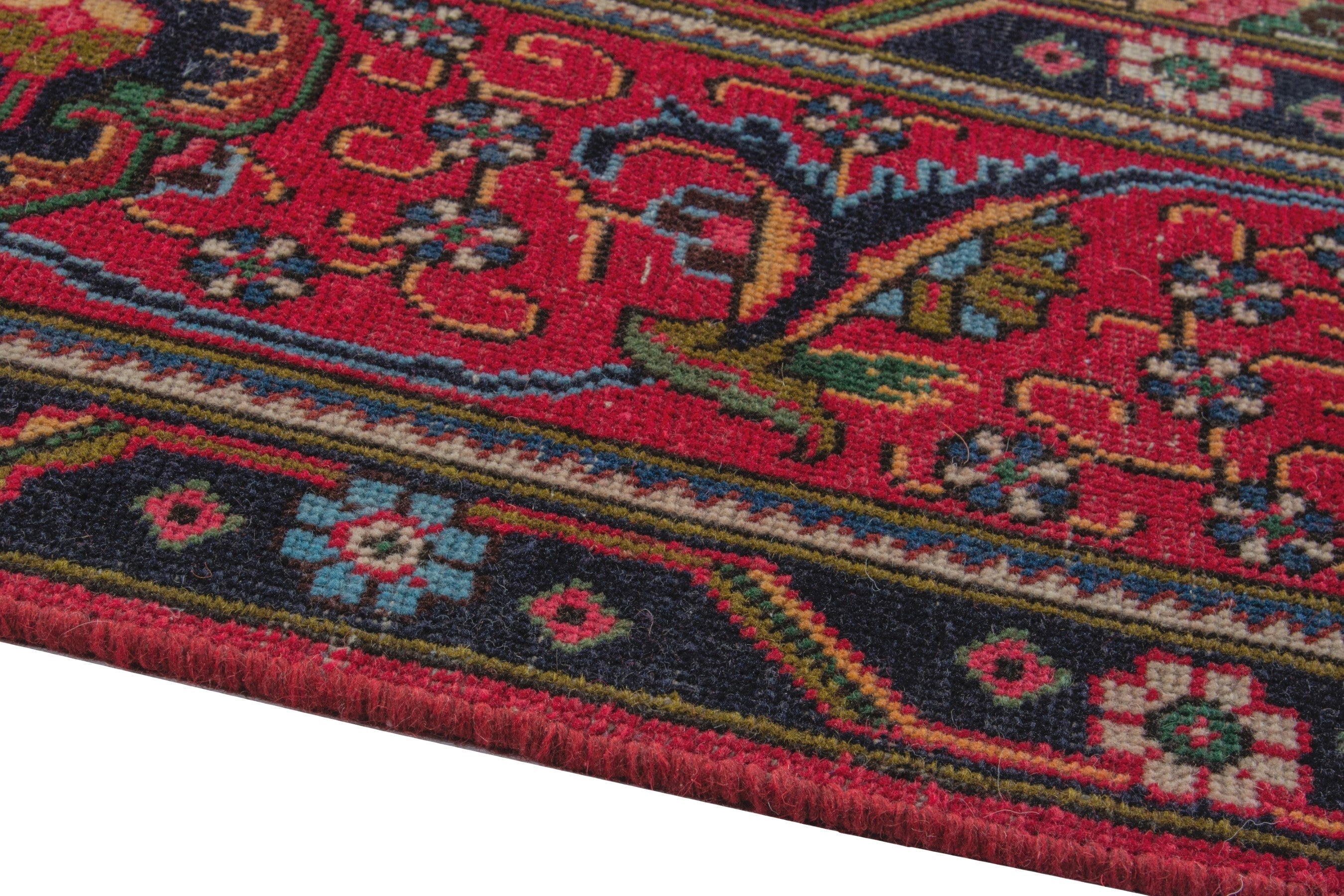 Persian Tabriz oversized rug in deep red and cream, view 6 of 18