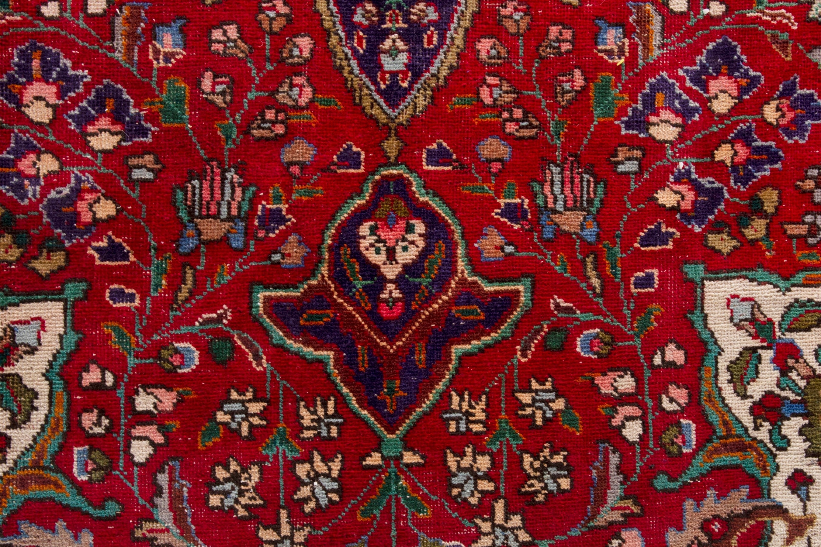 Persian Tabriz oversized rug in deep red and burgundy, view 14 of 20
