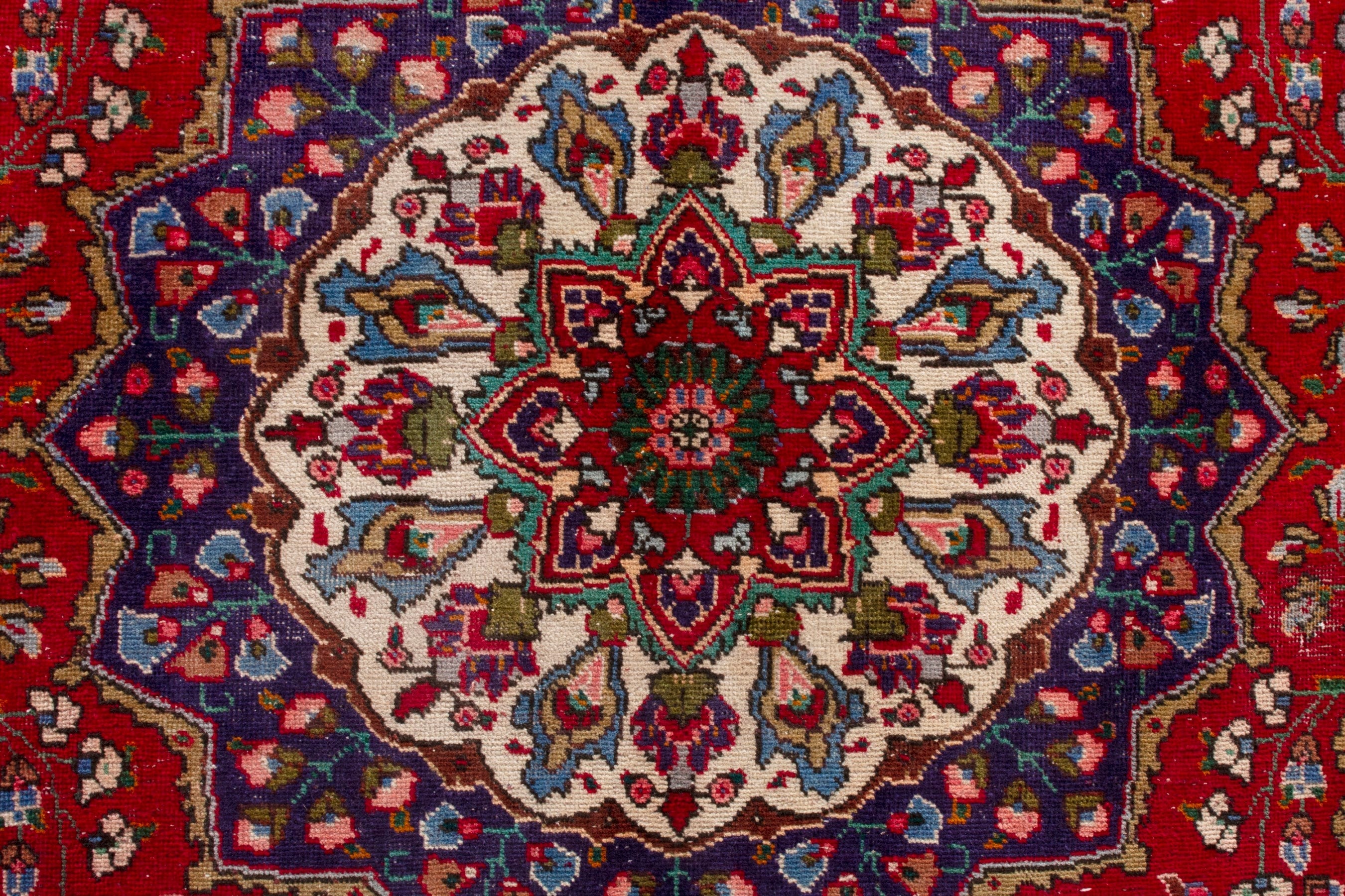 Persian Tabriz oversized rug in deep red and burgundy, view 15 of 20