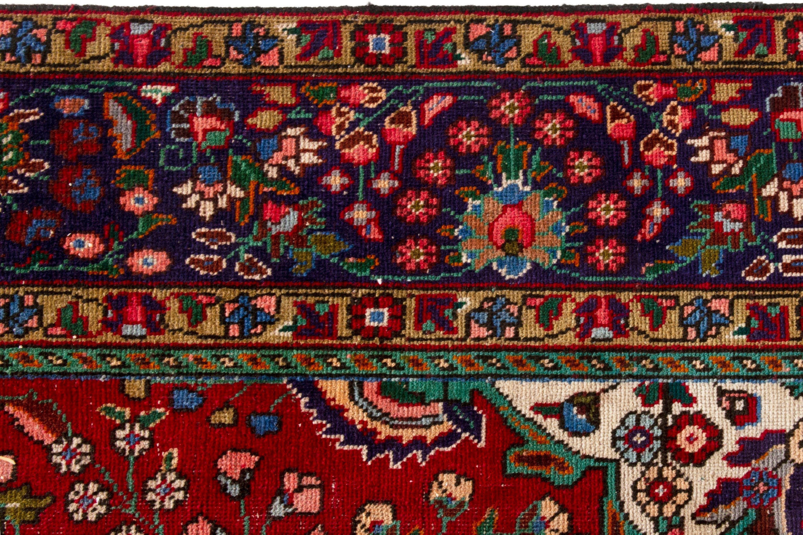Persian Tabriz oversized rug in deep red and burgundy, view 12 of 20