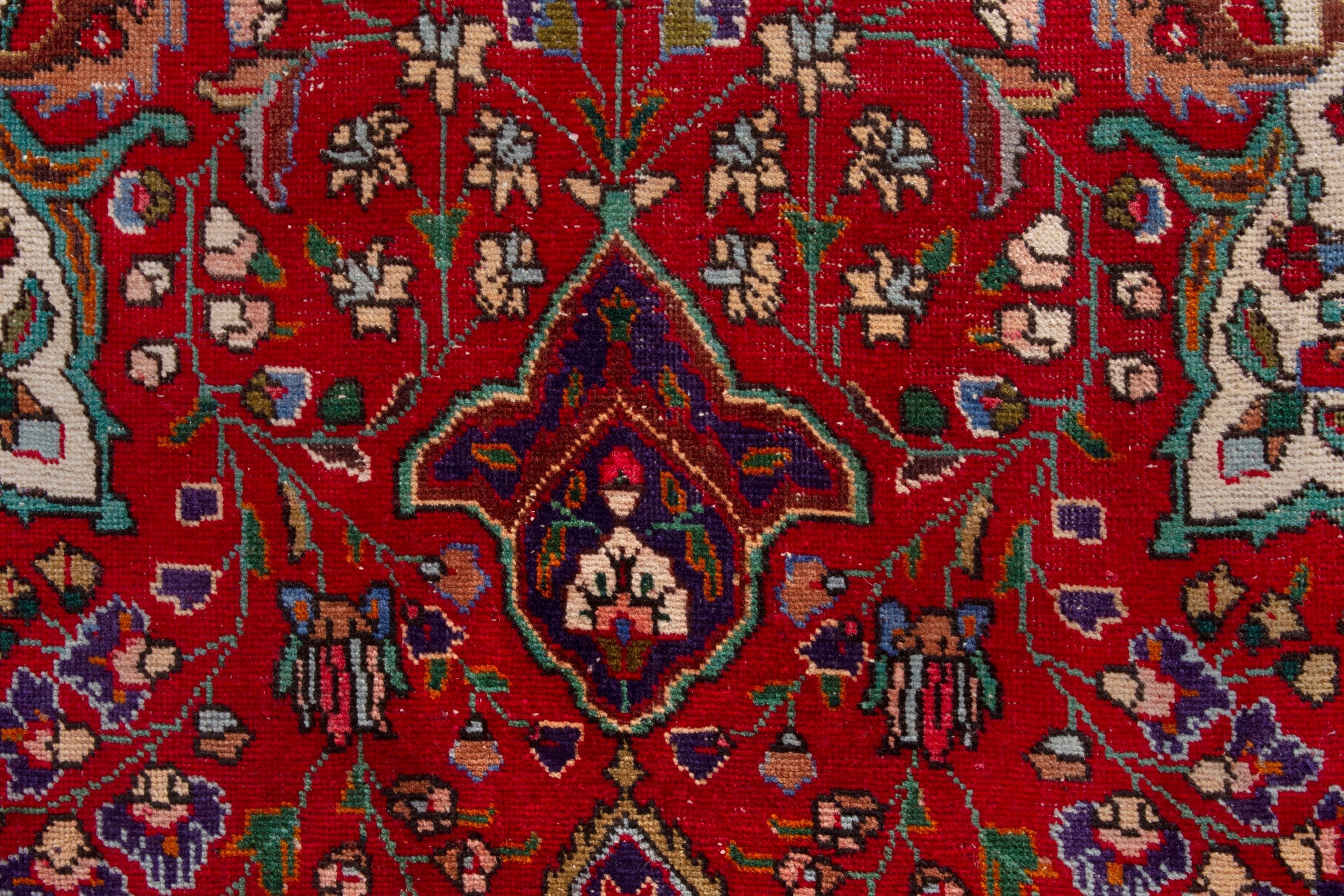 Persian Tabriz oversized rug in deep red and burgundy, view 16 of 20