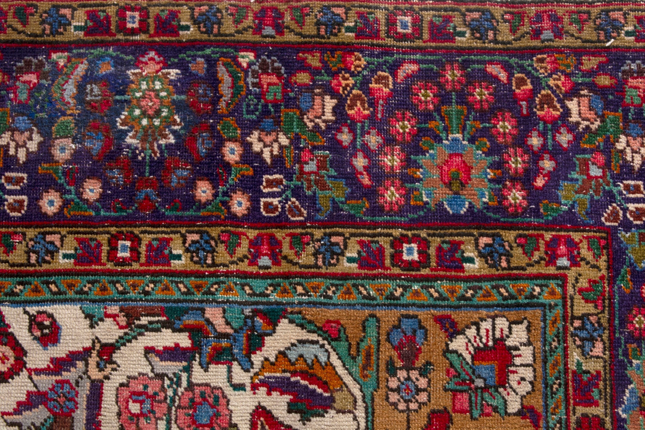 Persian Tabriz oversized rug in deep red and burgundy, view 13 of 20