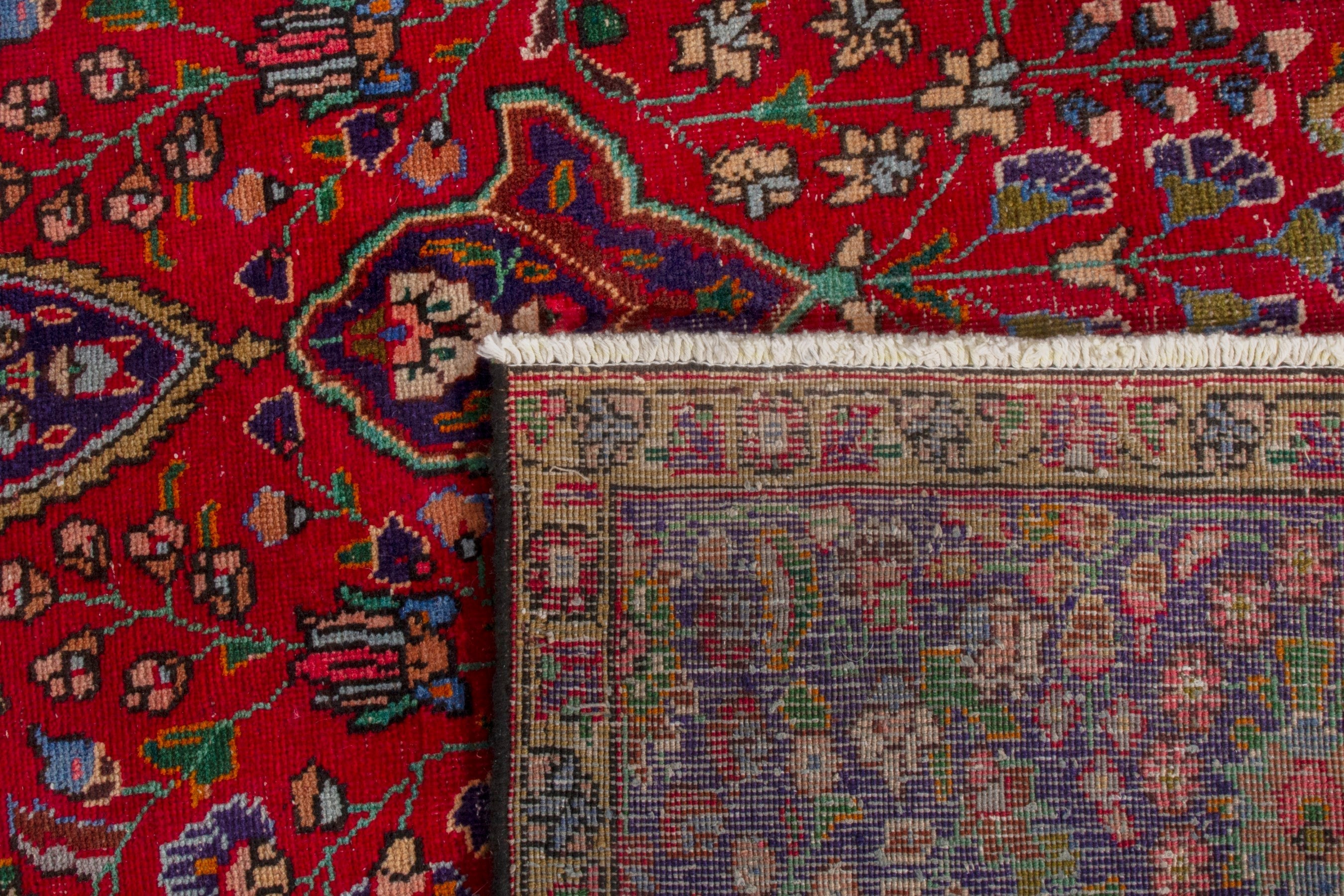 Persian Tabriz oversized rug in deep red and burgundy, view 20 of 20