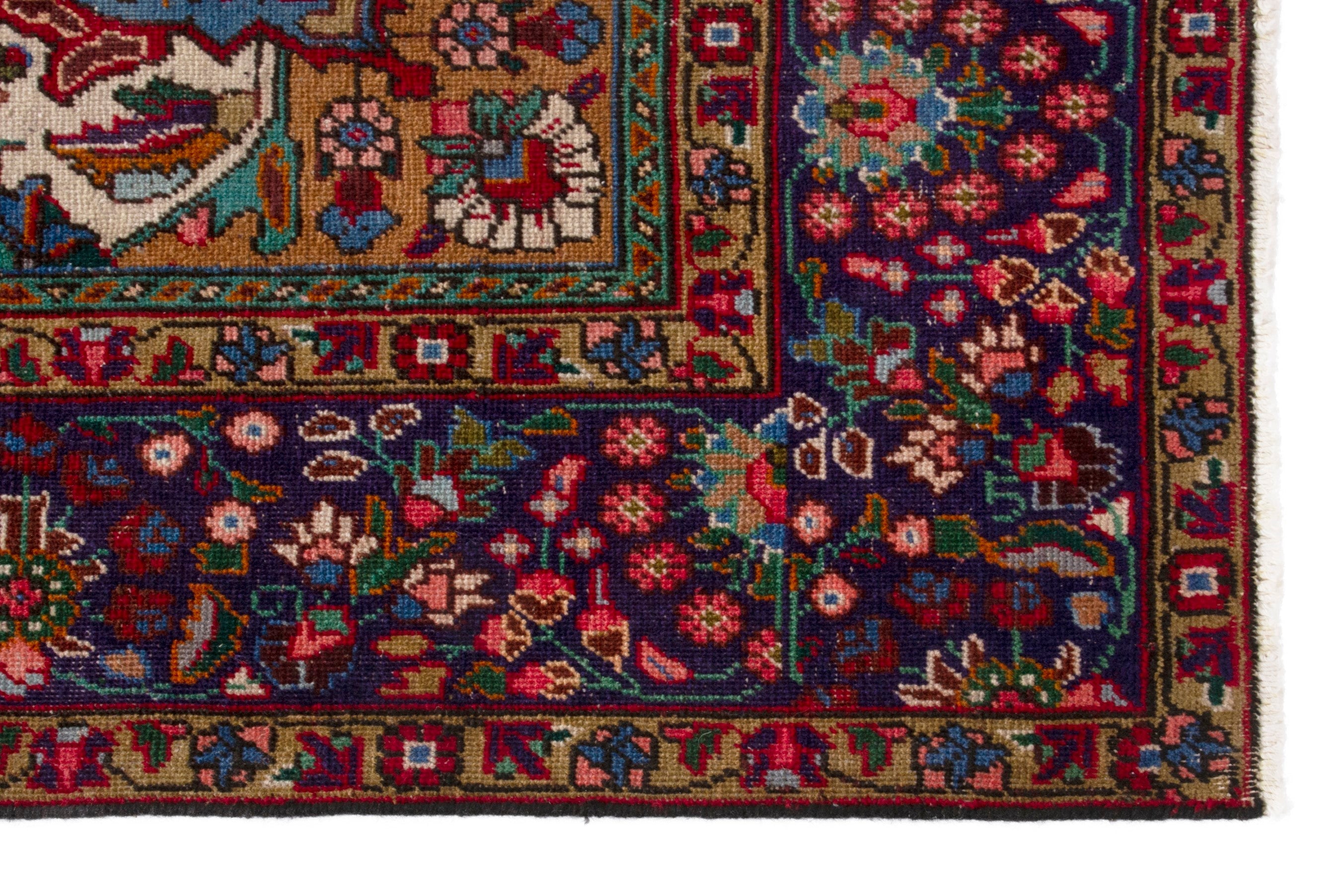 Persian Tabriz oversized rug in deep red and burgundy, view 10 of 20
