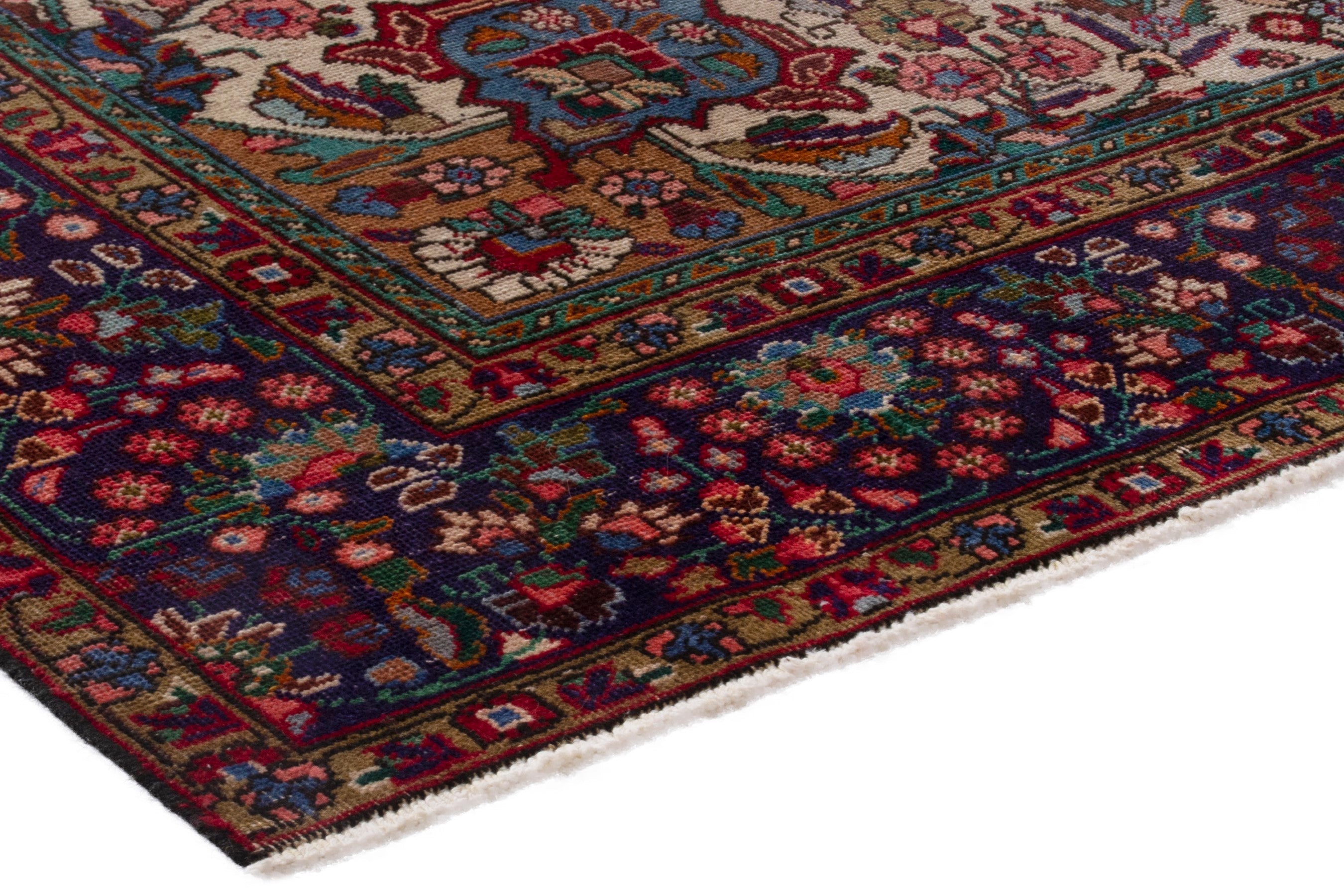 Persian Tabriz oversized rug in deep red and burgundy, view 4 of 20