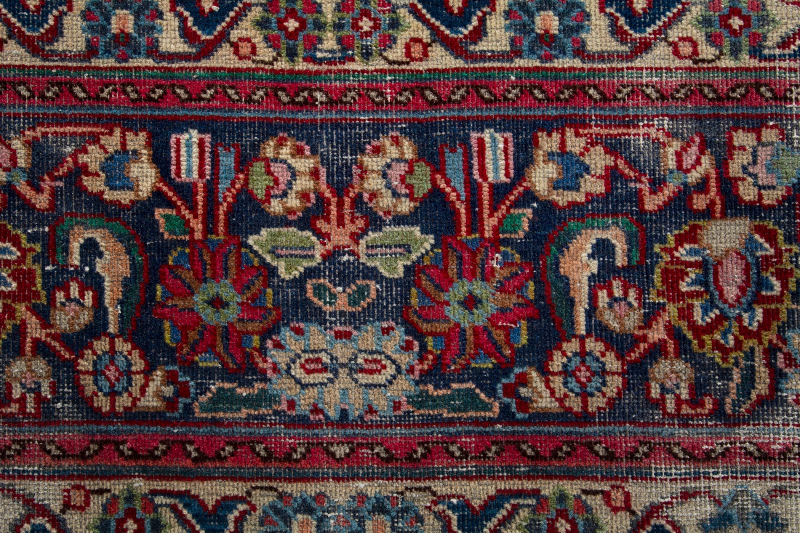 Persian Mashhad oversized rug in deep red and burgundy, view 11 of 19