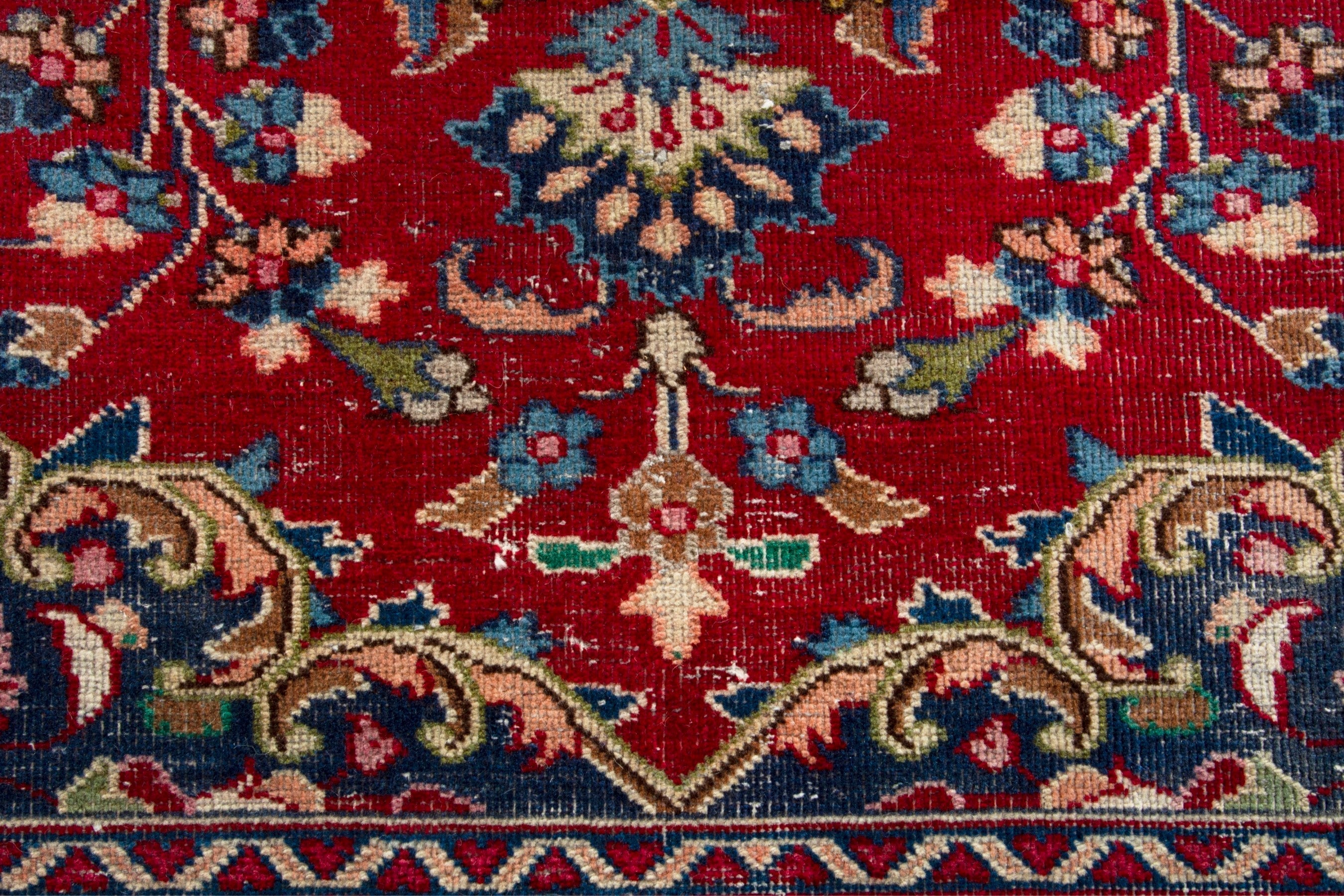 Persian Mashhad oversized rug in deep red and burgundy, view 13 of 19