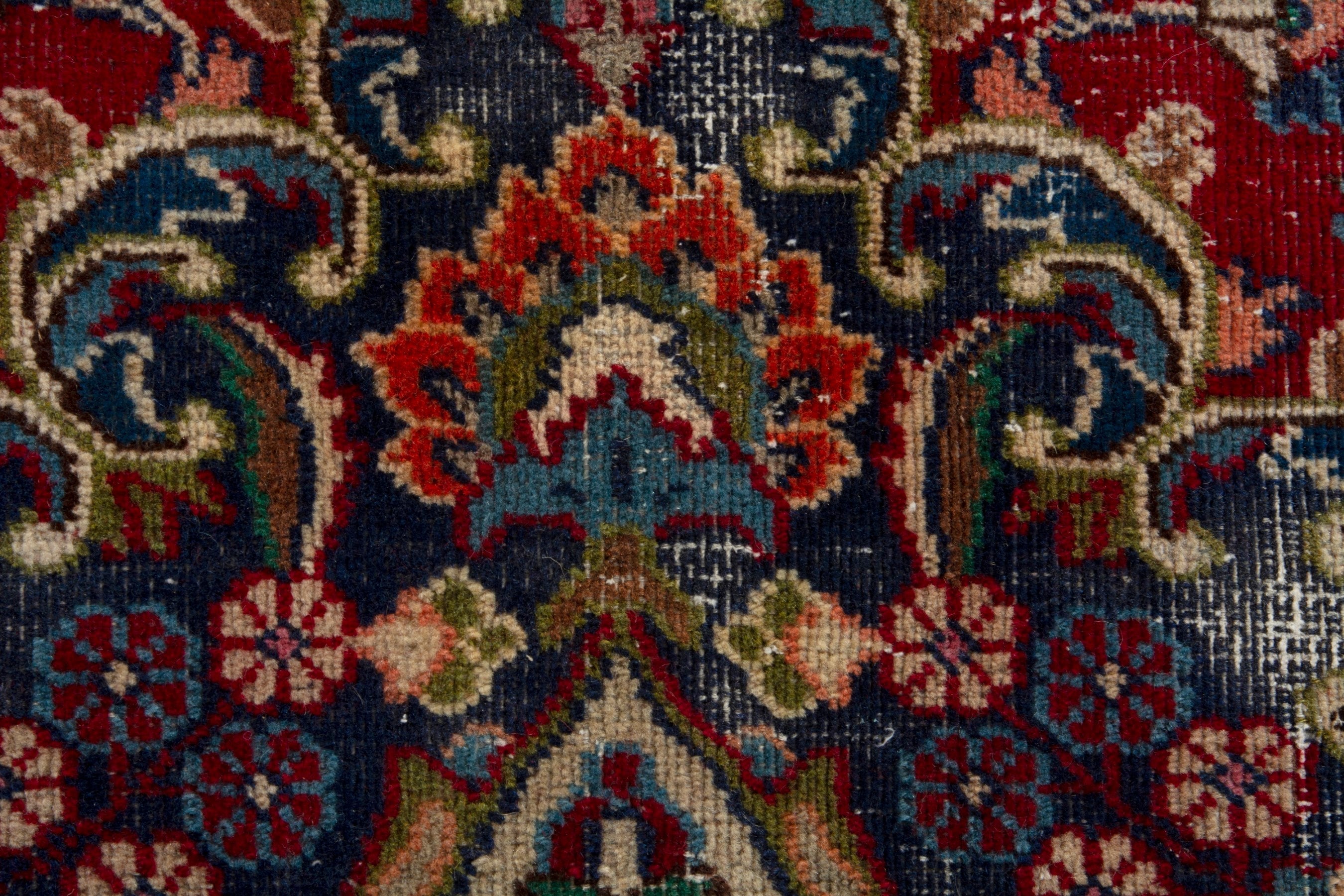 Persian Mashhad oversized rug in deep red and burgundy, view 12 of 19