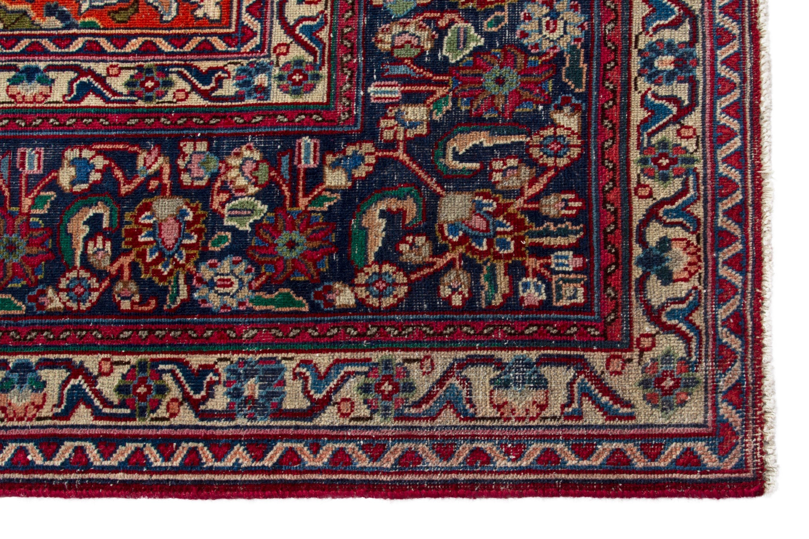 Persian Mashhad oversized rug in deep red and burgundy, view 10 of 19