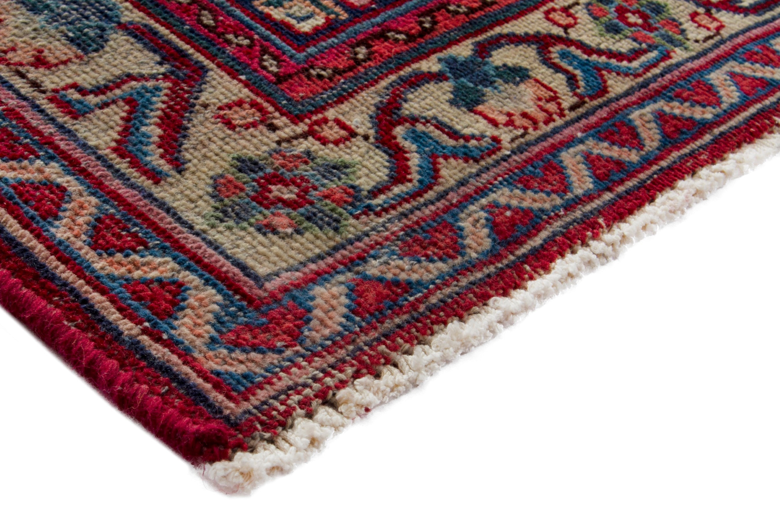 Persian Mashhad oversized rug in deep red and burgundy, view 4 of 19