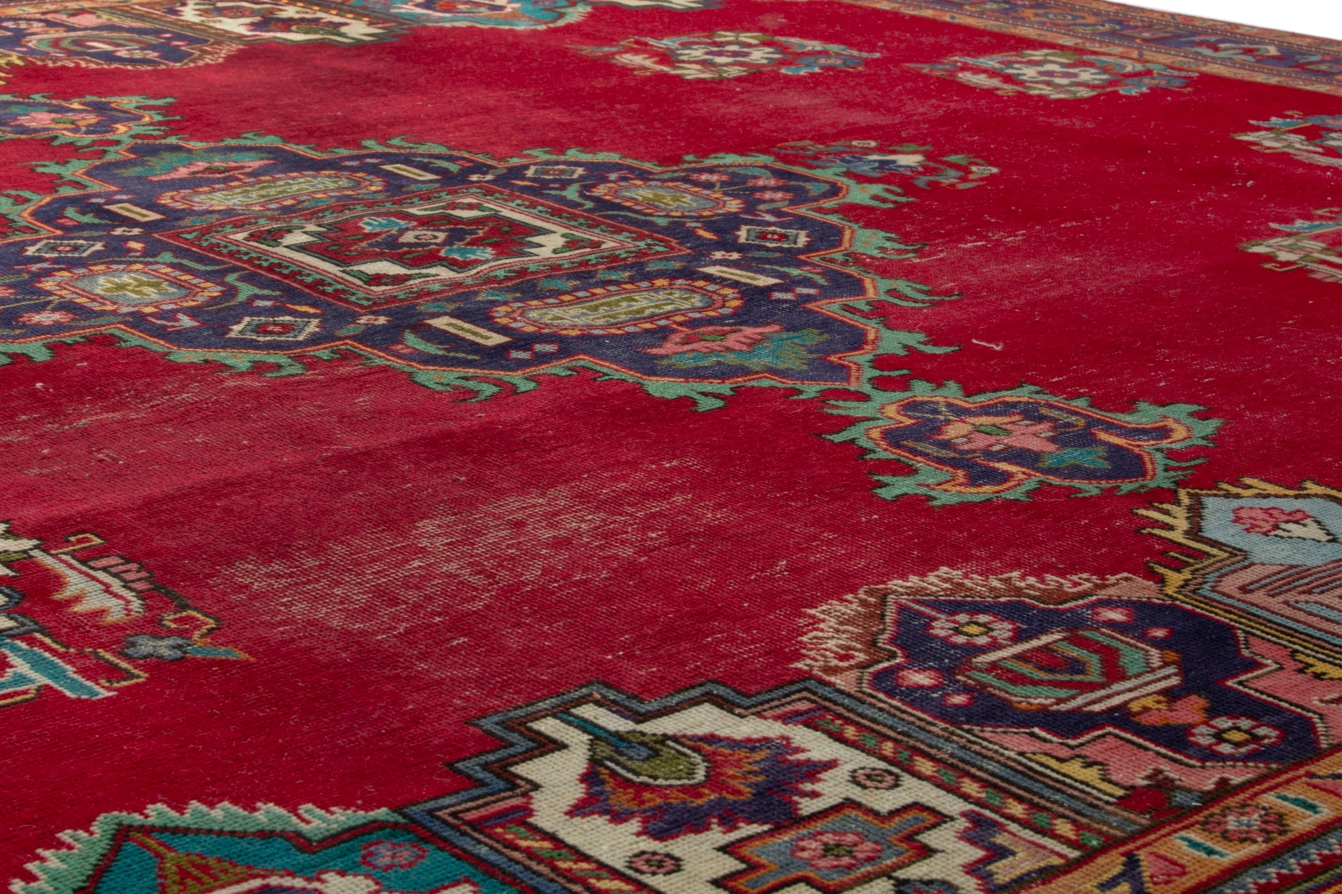 Persian Tabriz oversized rug in deep red and burgundy, view 9 of 19