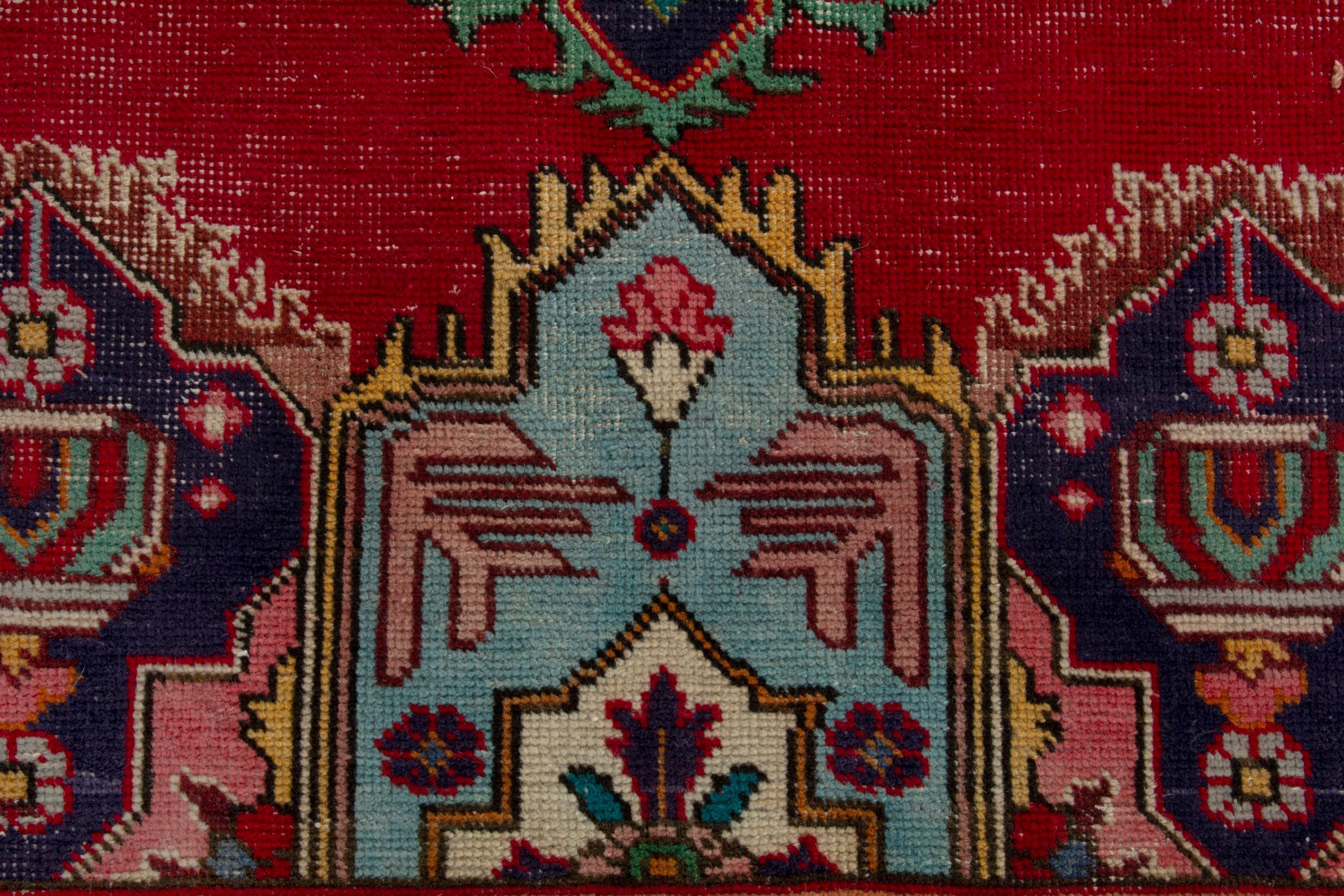 Persian Tabriz oversized rug in deep red and burgundy, view 13 of 19