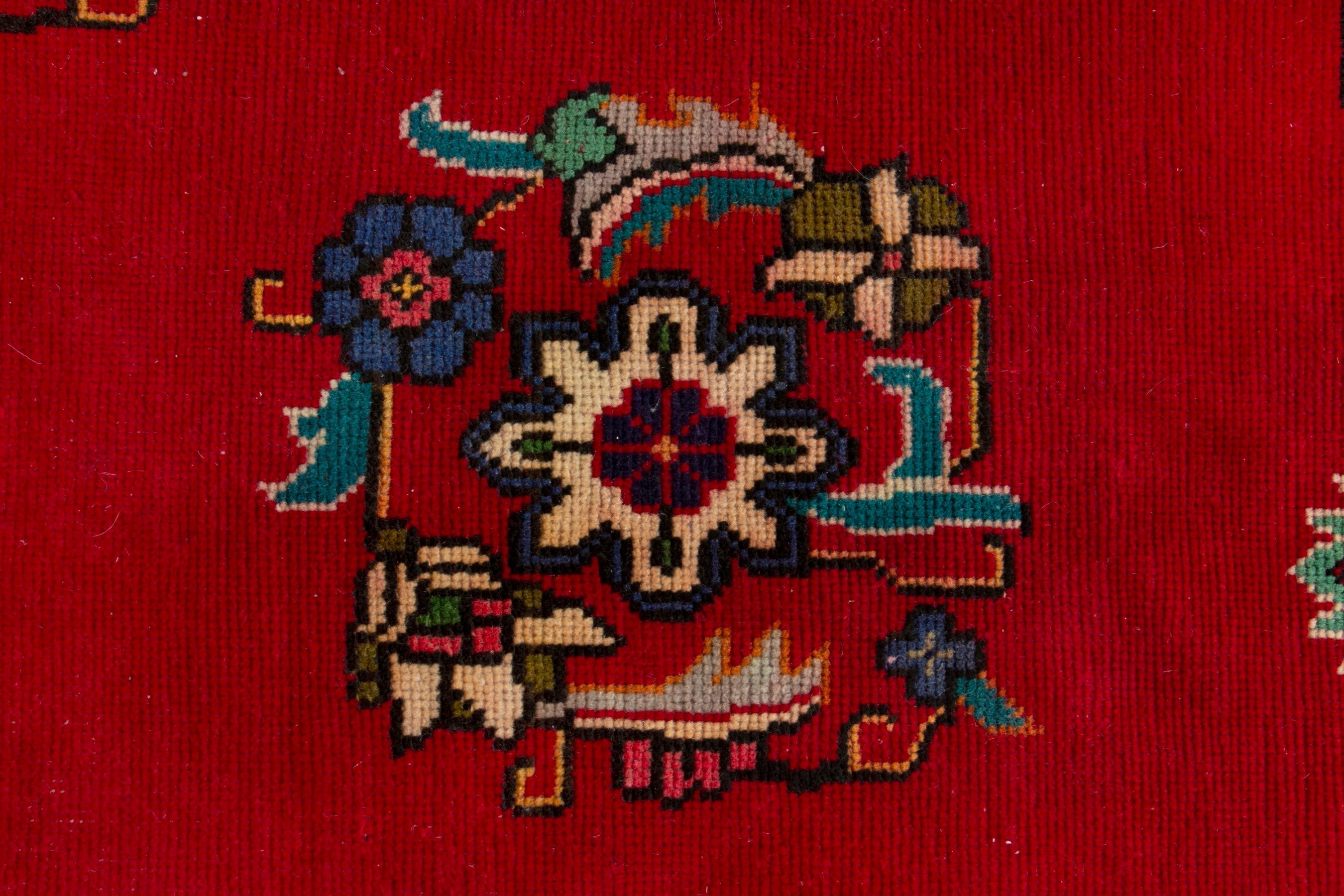 Persian Tabriz oversized rug in deep red and burgundy, view 15 of 19