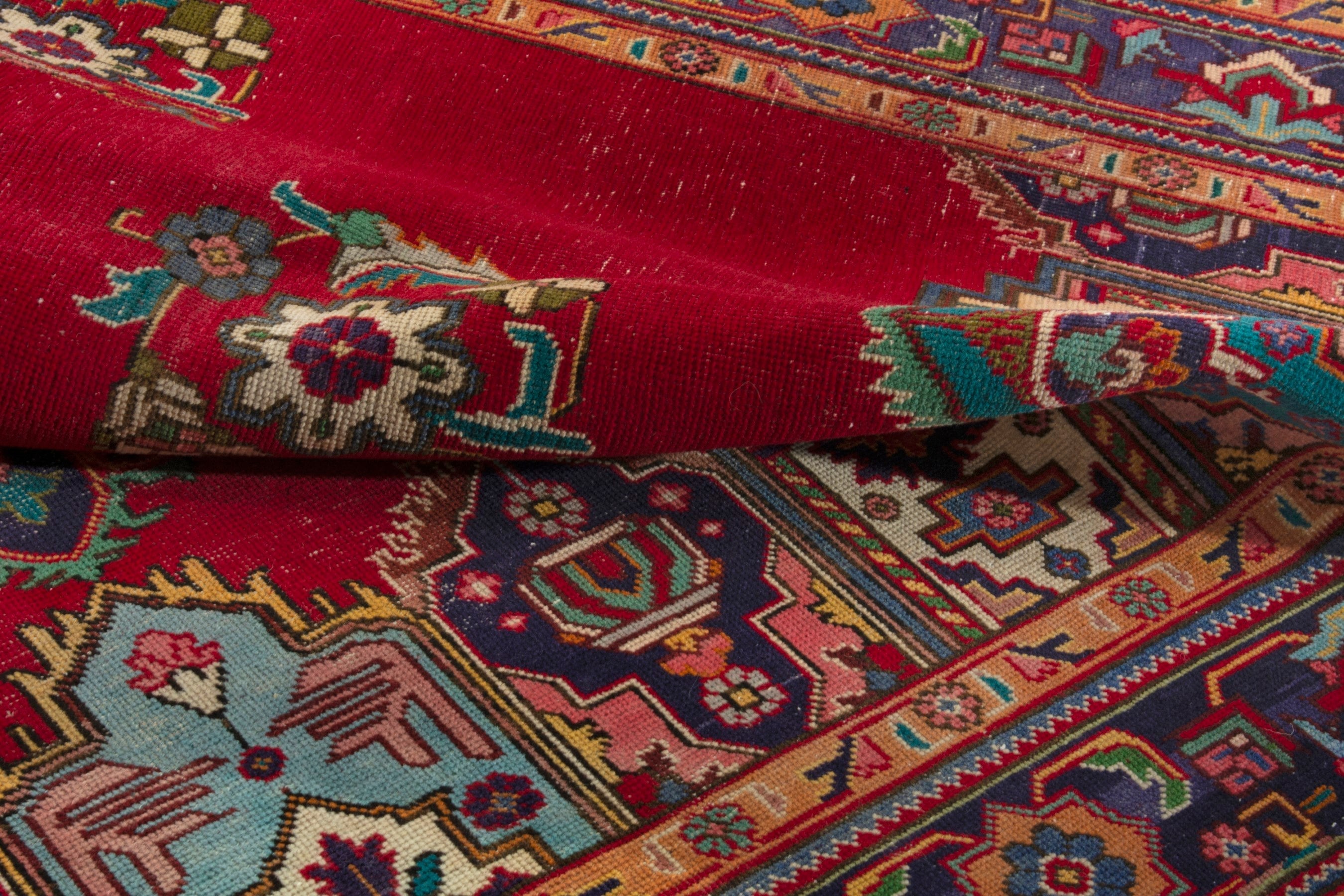 Persian Tabriz oversized rug in deep red and burgundy, view 17 of 19