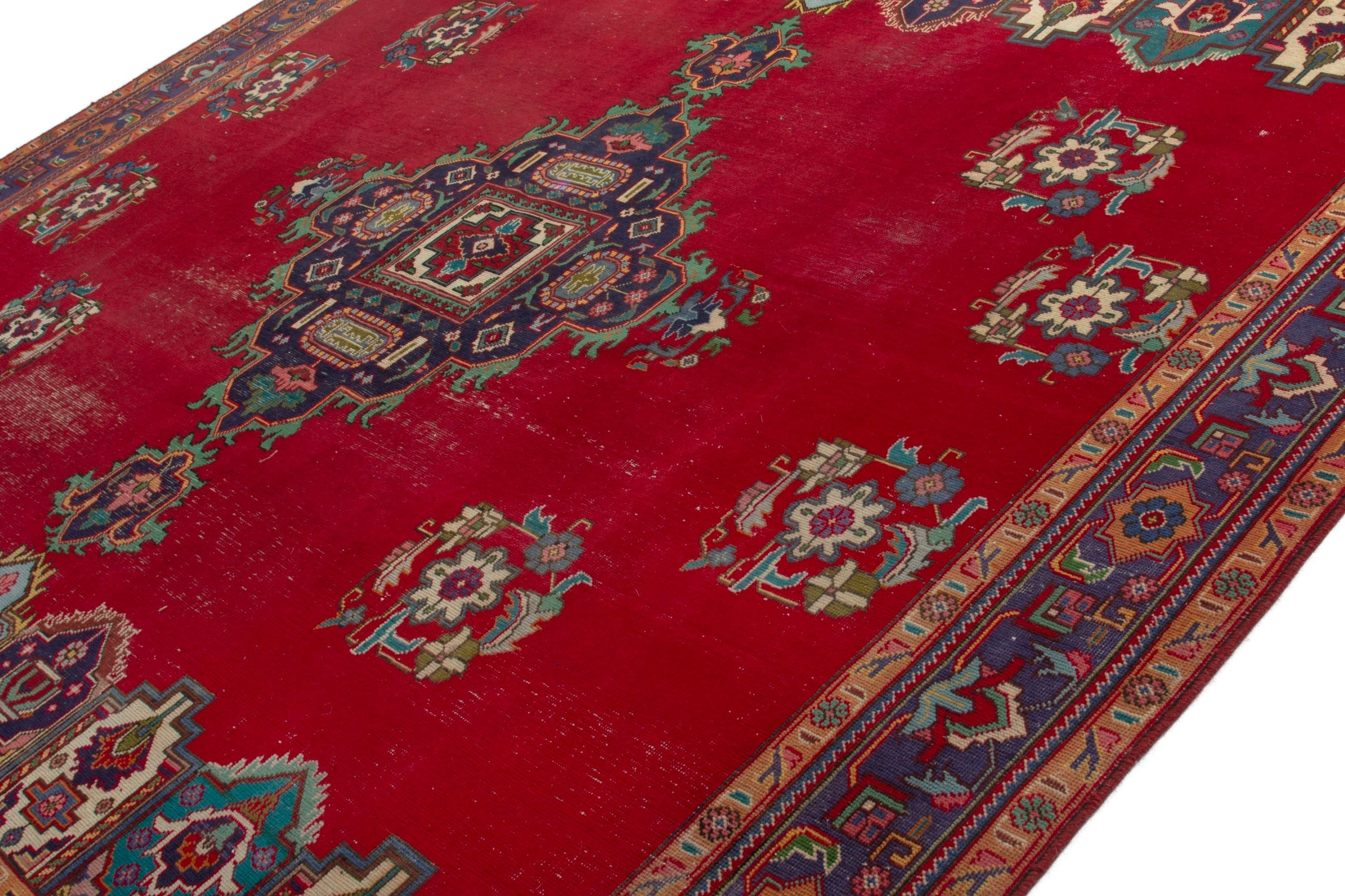 Persian Tabriz oversized rug in deep red and burgundy, view 5 of 19