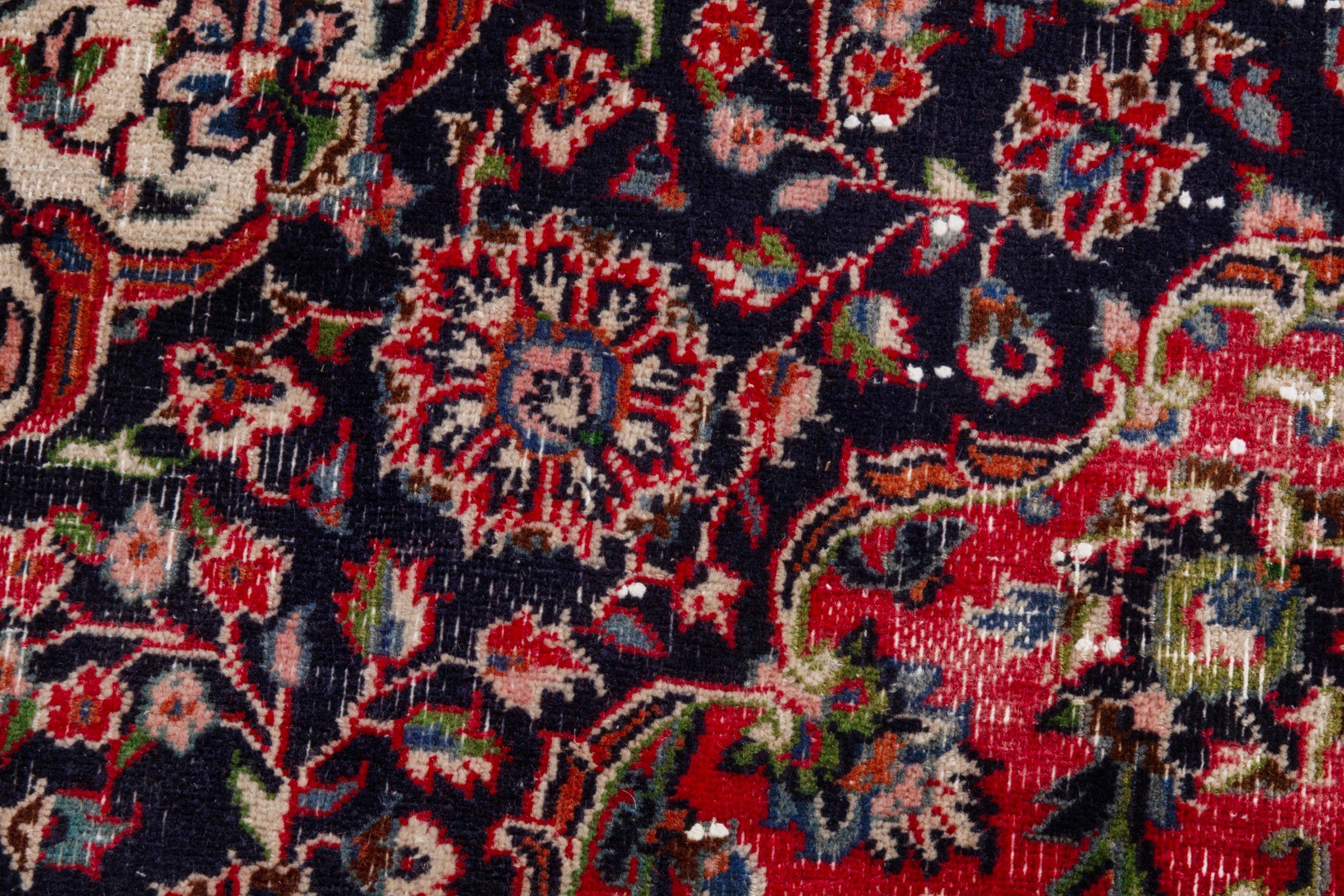 Persian Mashhad oversized rug in deep red and burgundy, view 15 of 19