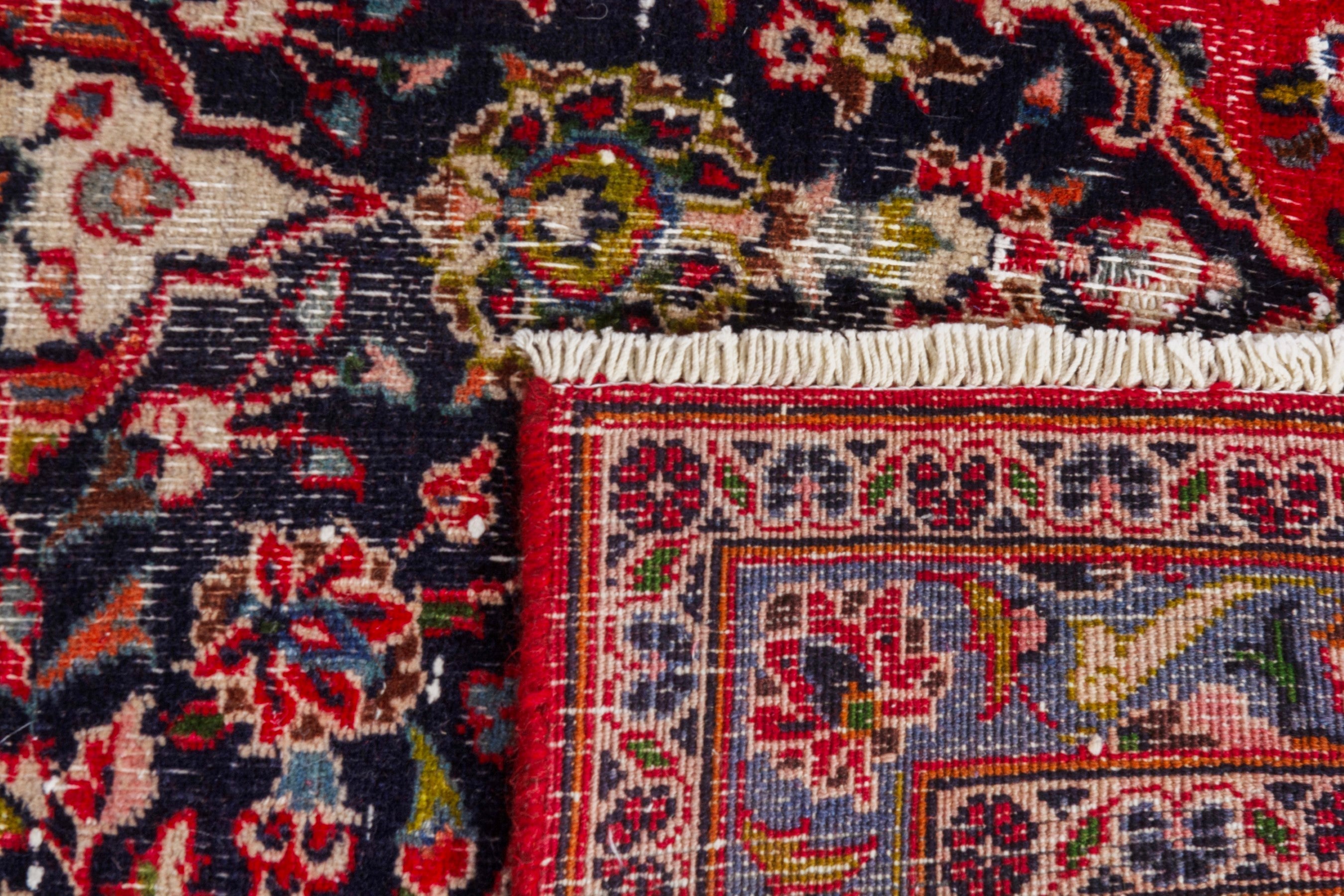 Persian Mashhad oversized rug in deep red and burgundy, view 19 of 19