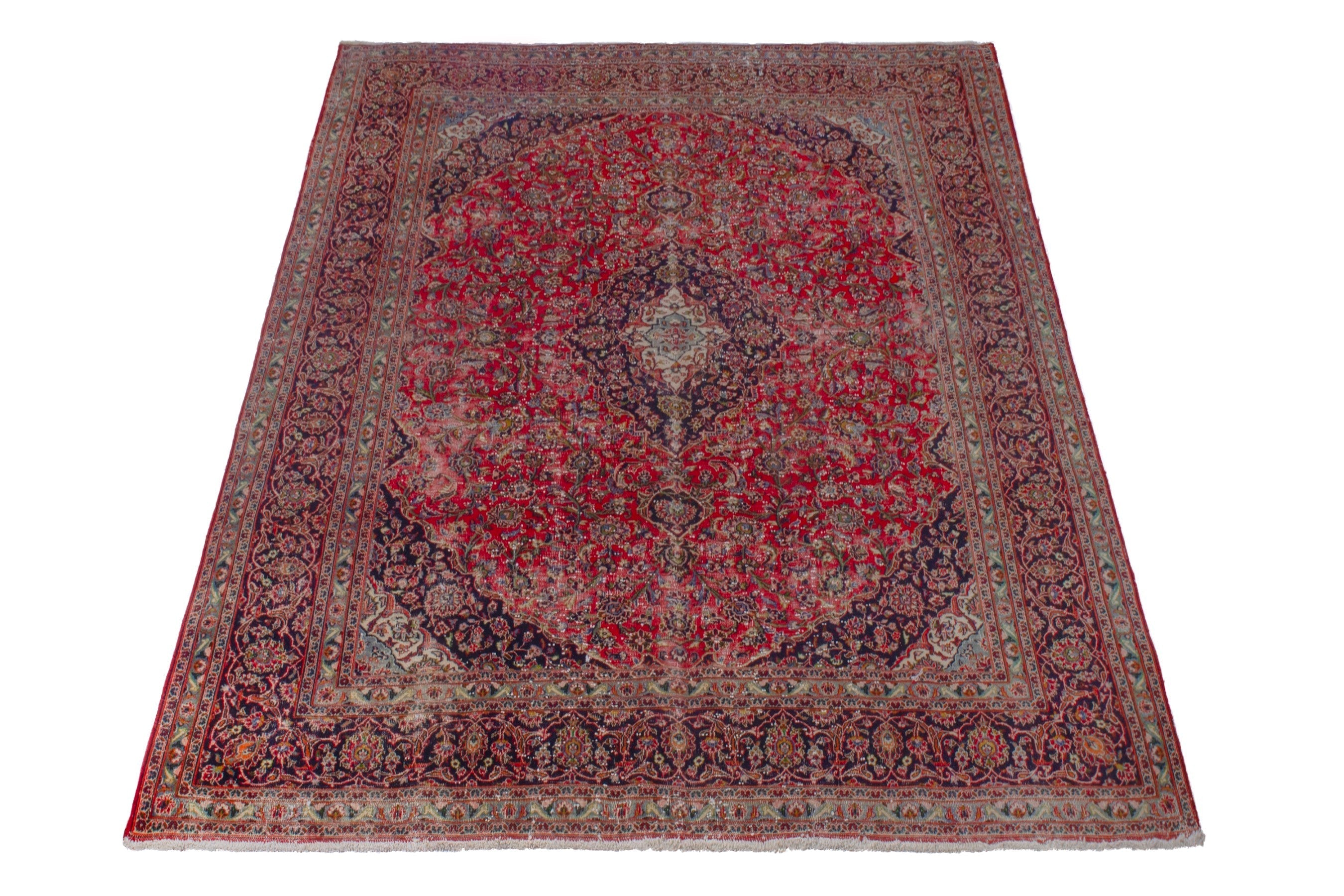 Persian Mashhad oversized rug in deep red and burgundy, view 3 of 19