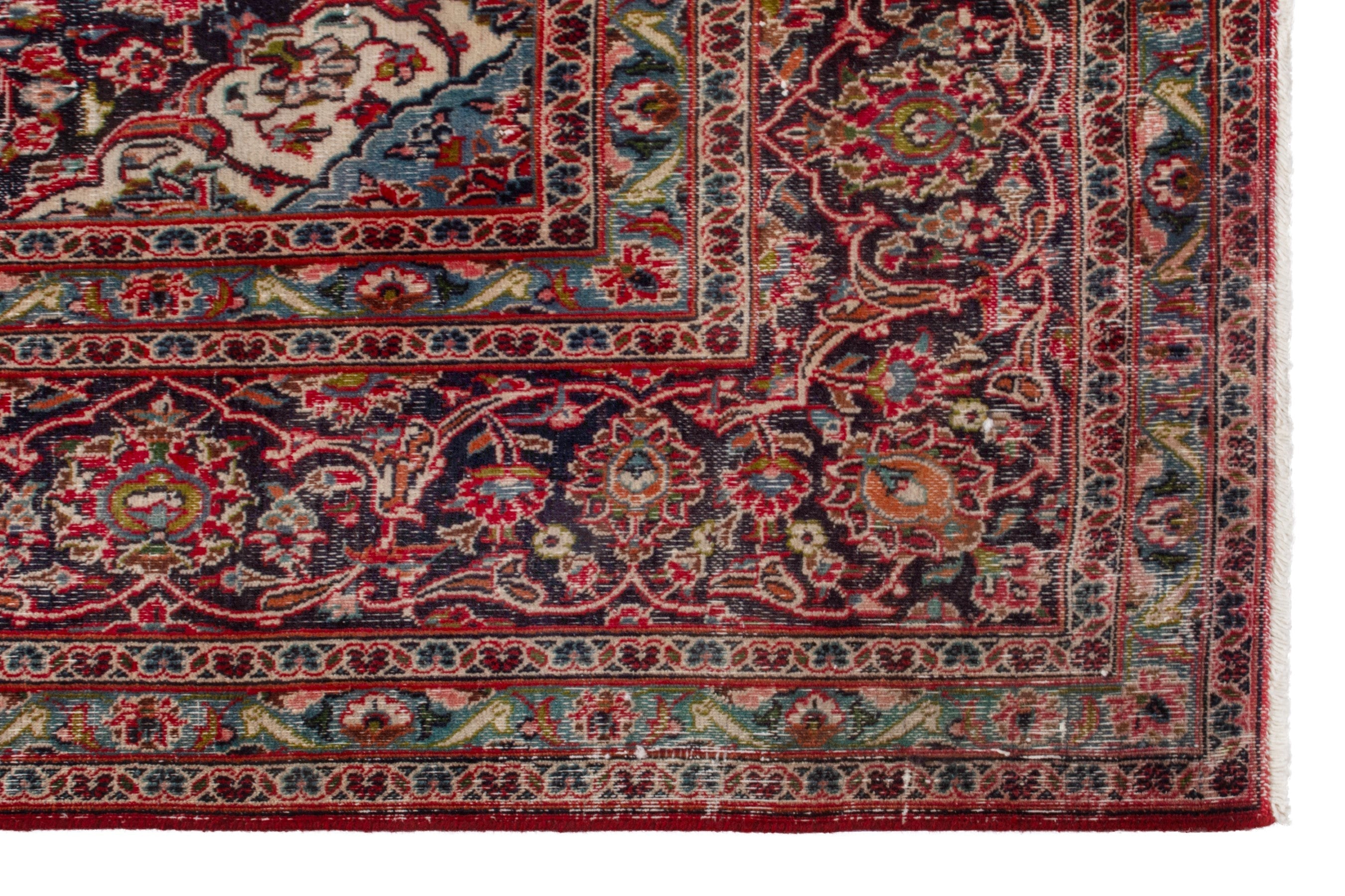 Persian Mashhad oversized rug in deep red and burgundy, view 10 of 19