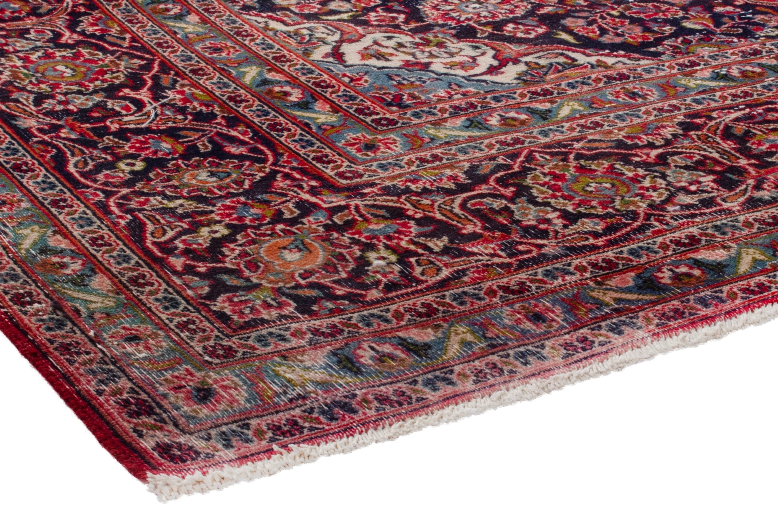 Persian Mashhad oversized rug in deep red and burgundy, view 4 of 19