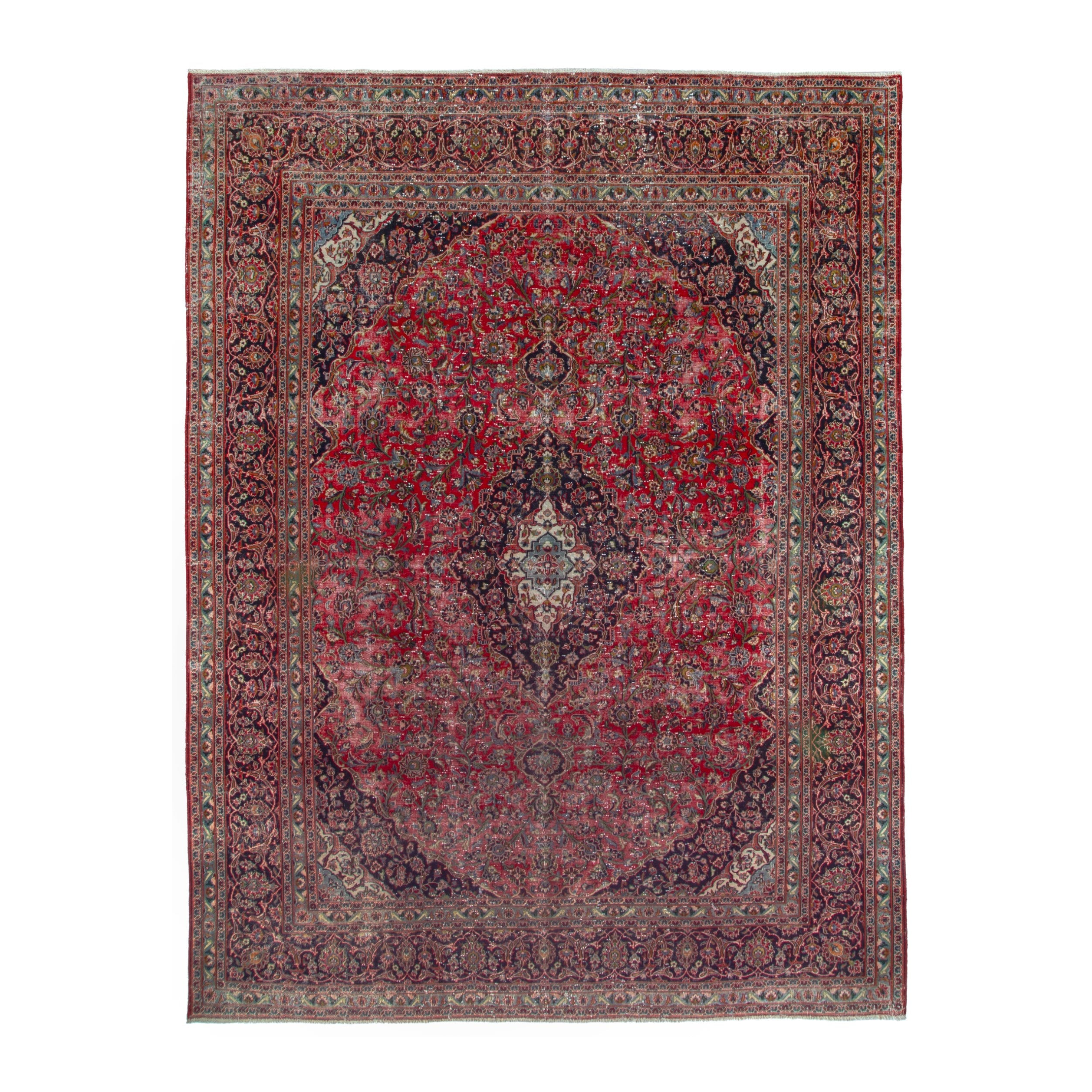 Persian Mashhad oversized rug in deep red and burgundy, 9'6" x 12'7"
