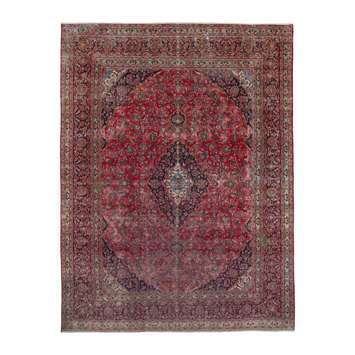 Persian Mashhad oversized rug in deep red and burgundy, 9'6" x 12'7"