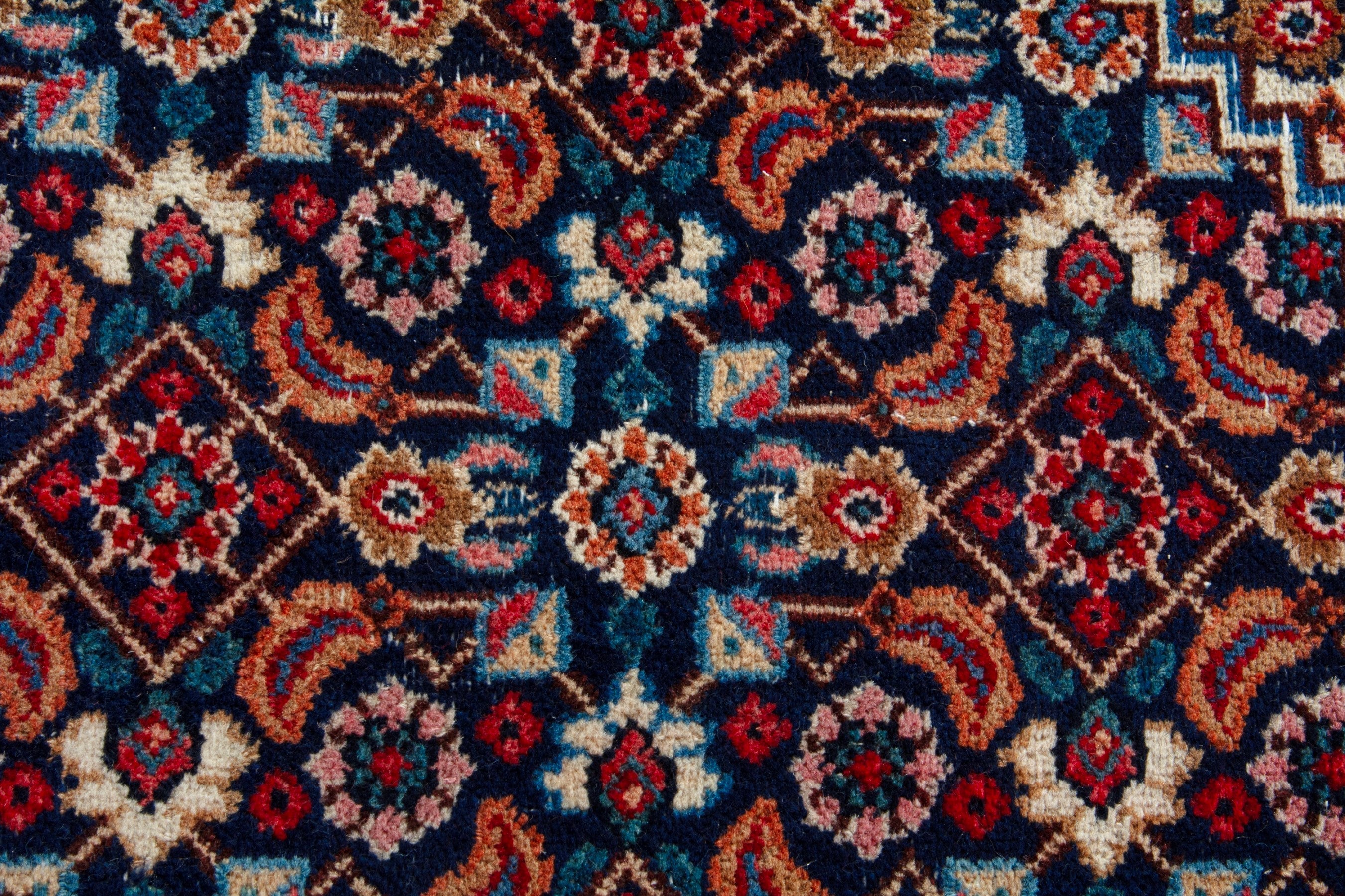 Persian Birjand oversized rug in cream and burgundy, view 13 of 20
