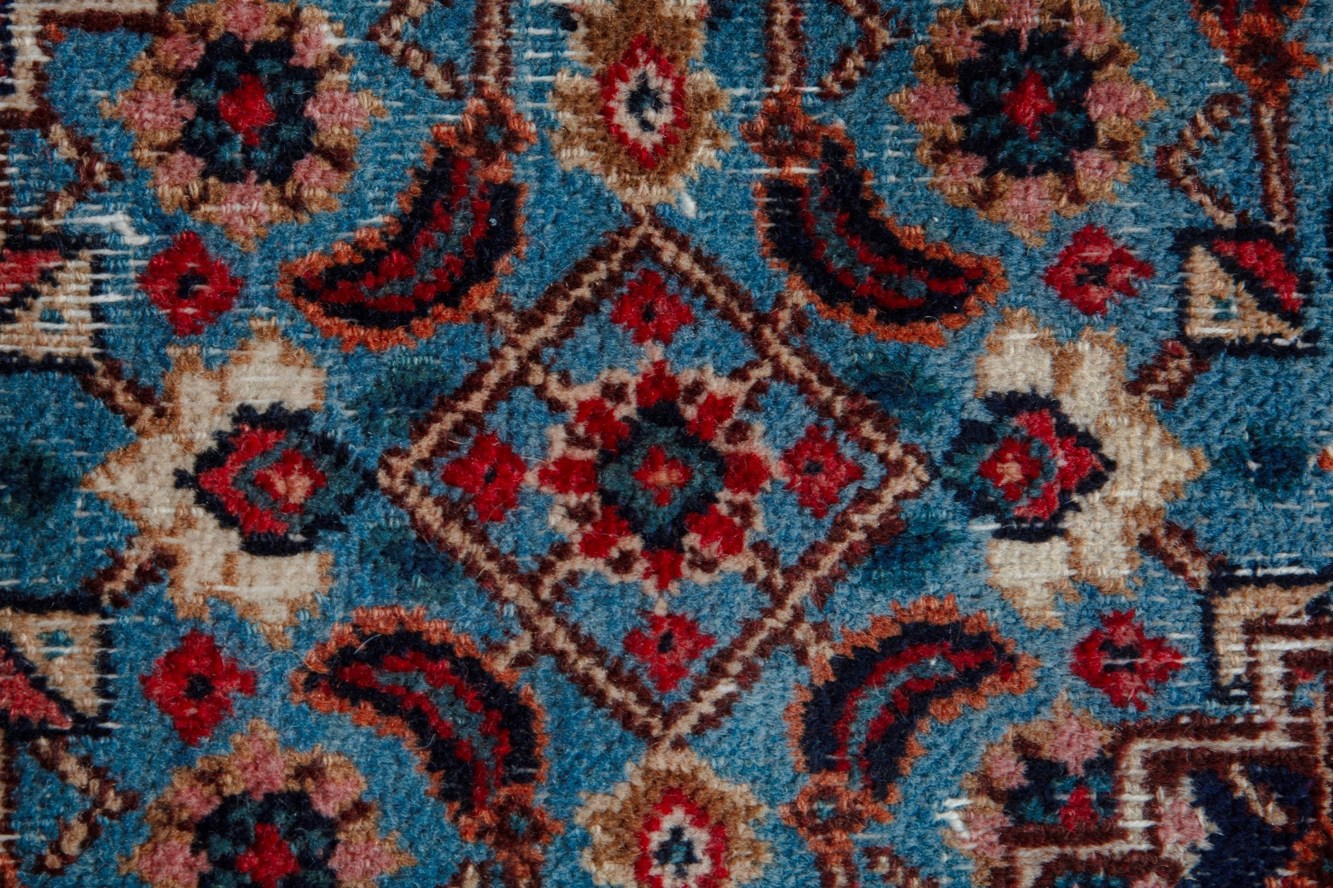 Persian Birjand oversized rug in cream and burgundy, view 14 of 20
