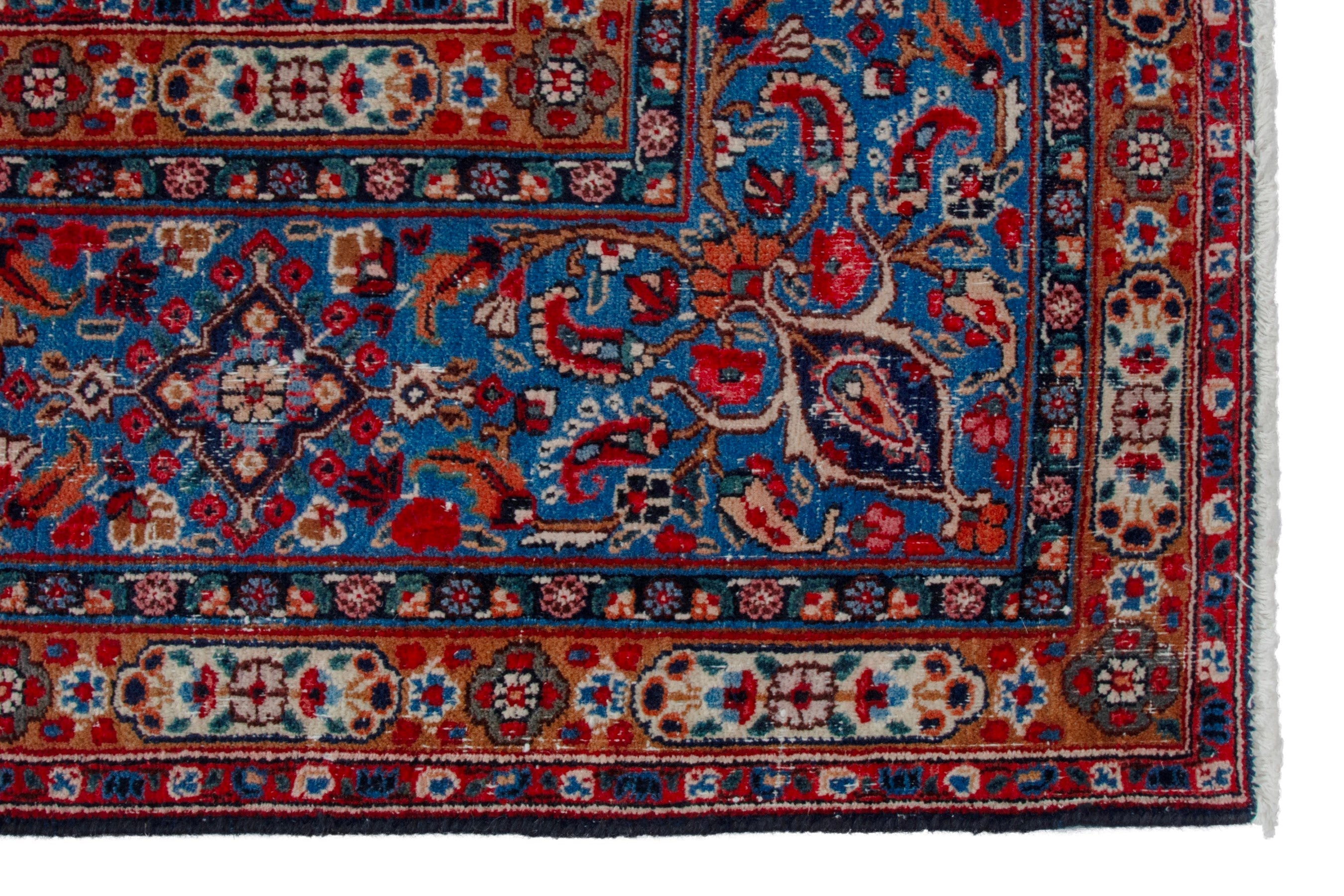 Persian Birjand oversized rug in cream and burgundy, view 10 of 20