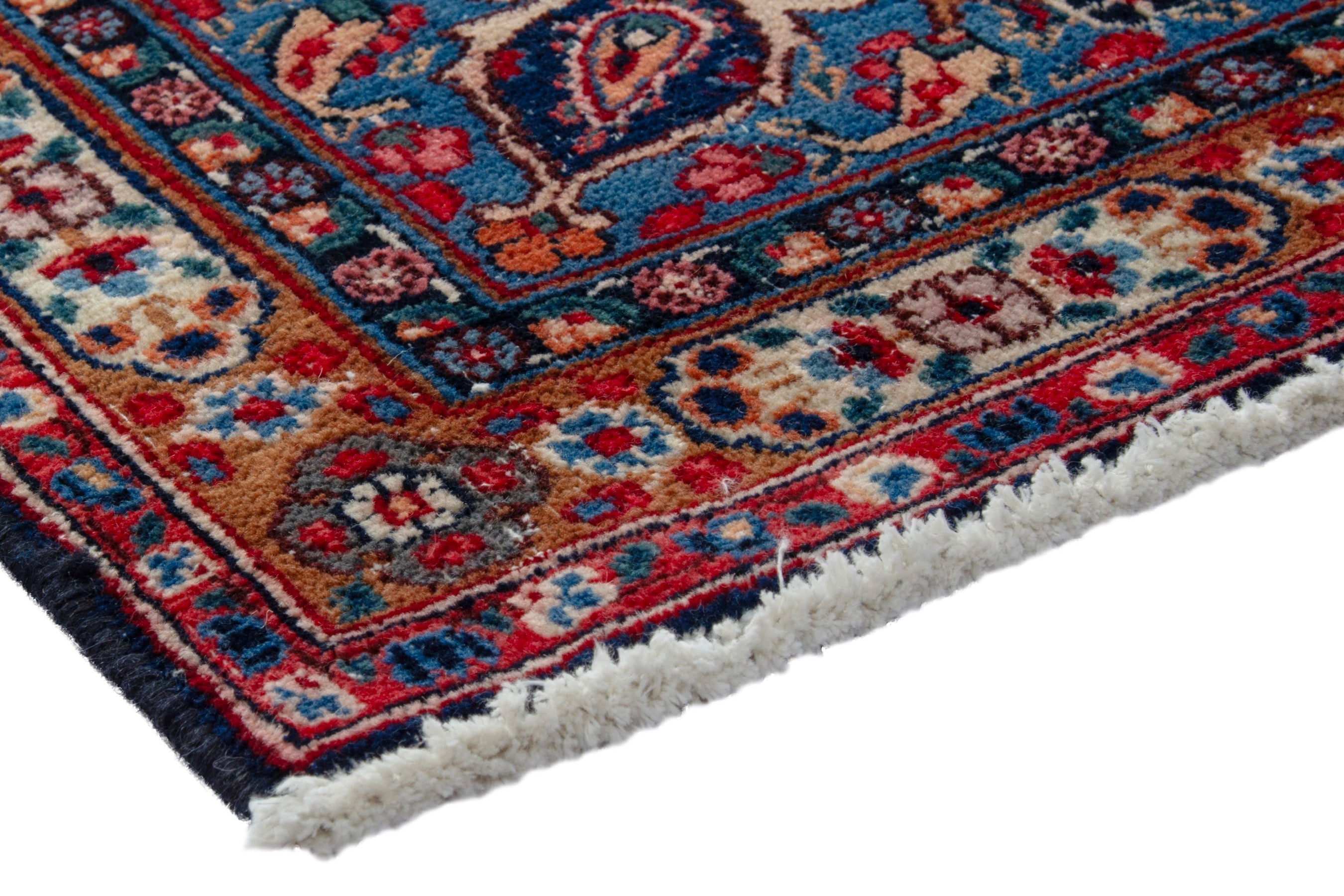 Persian Birjand oversized rug in cream and burgundy, view 4 of 20