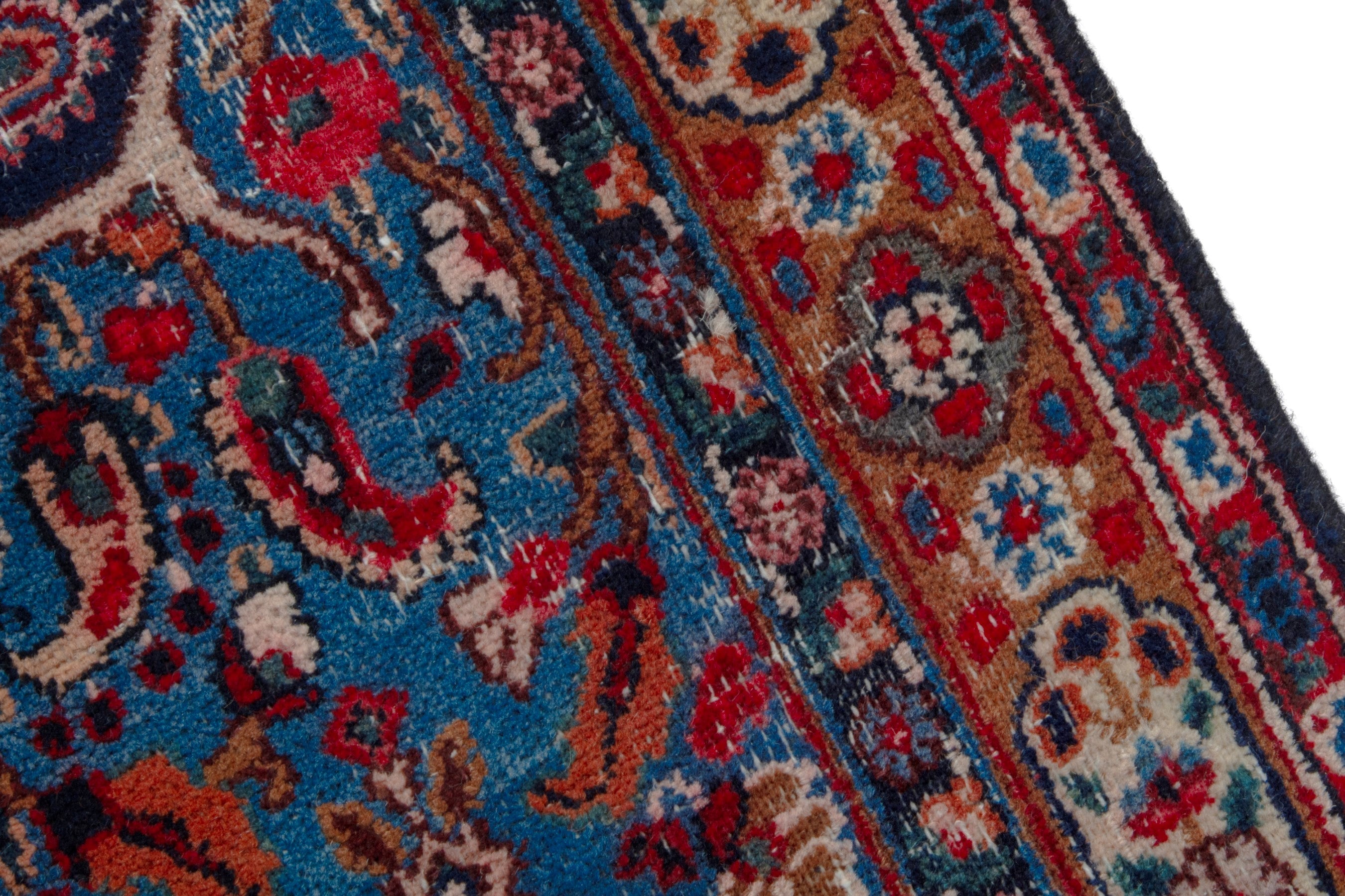 Persian Birjand oversized rug in cream and burgundy, view 7 of 20