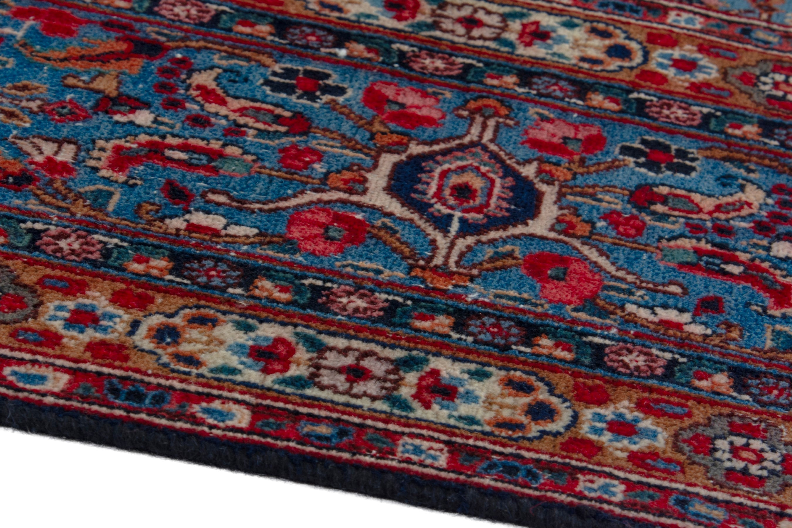 Persian Birjand oversized rug in cream and burgundy, view 6 of 20