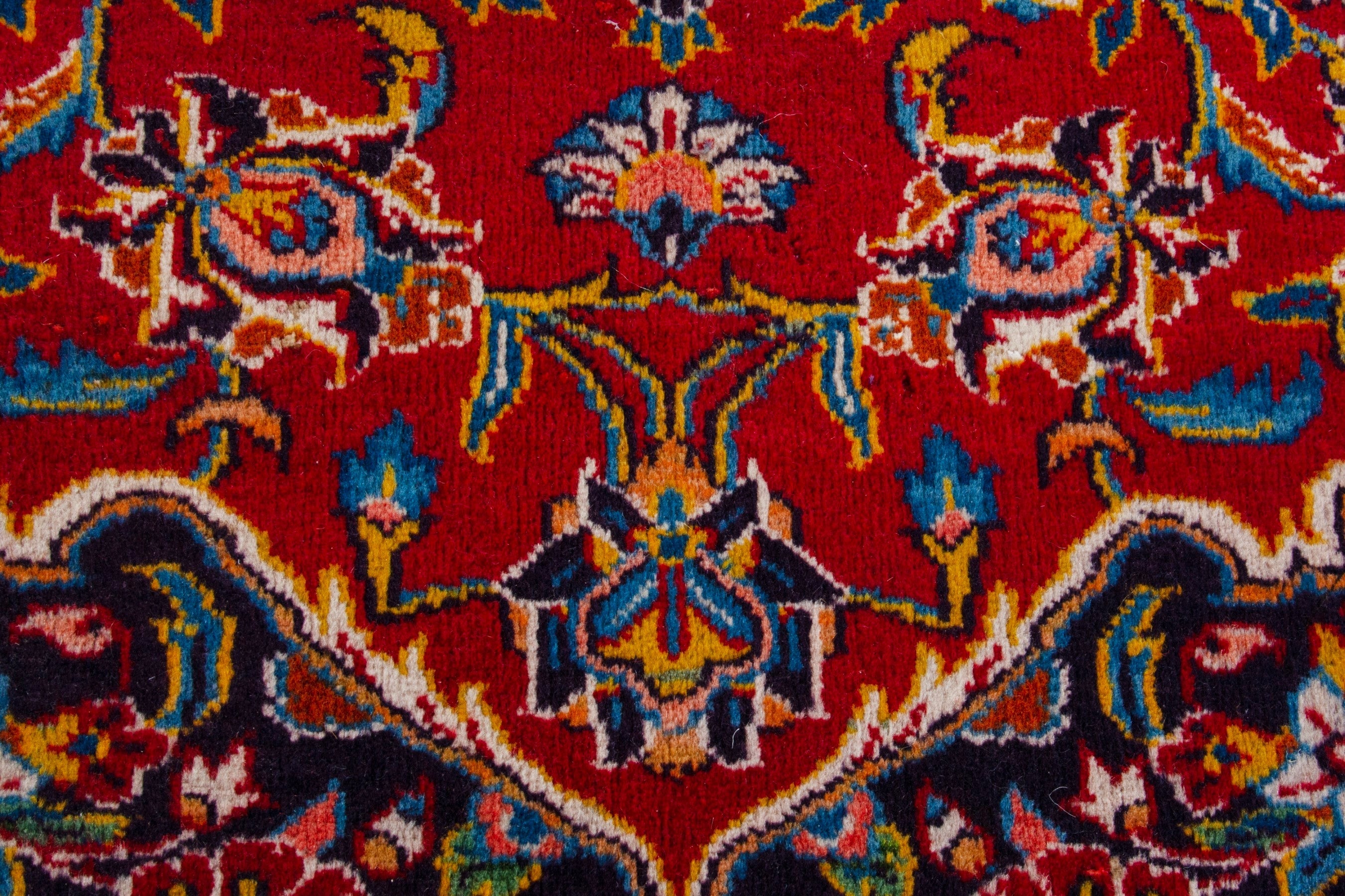 Persian Kashan oversized rug in deep red and burgundy, view 12 of 19