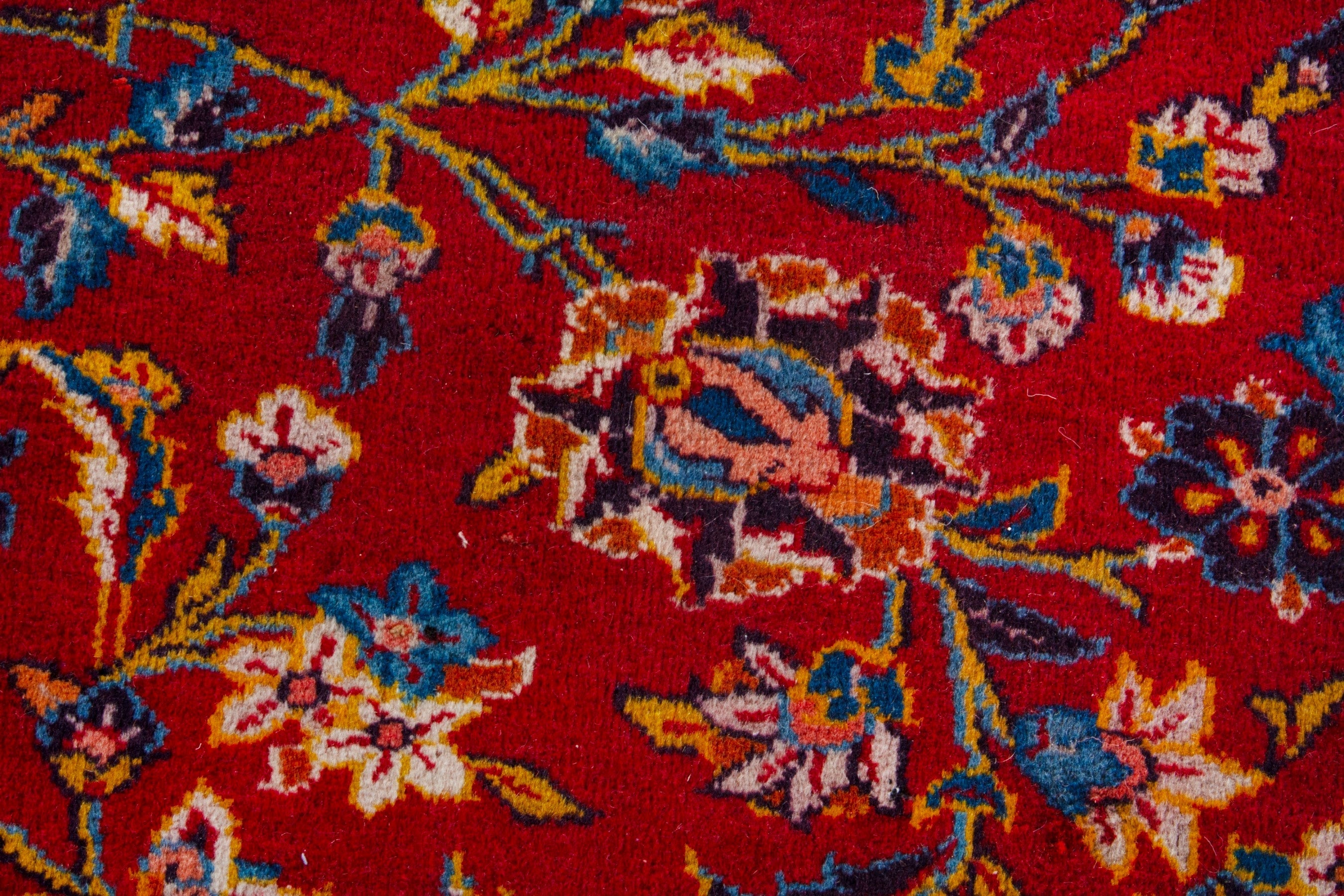 Persian Kashan oversized rug in deep red and burgundy, view 13 of 19